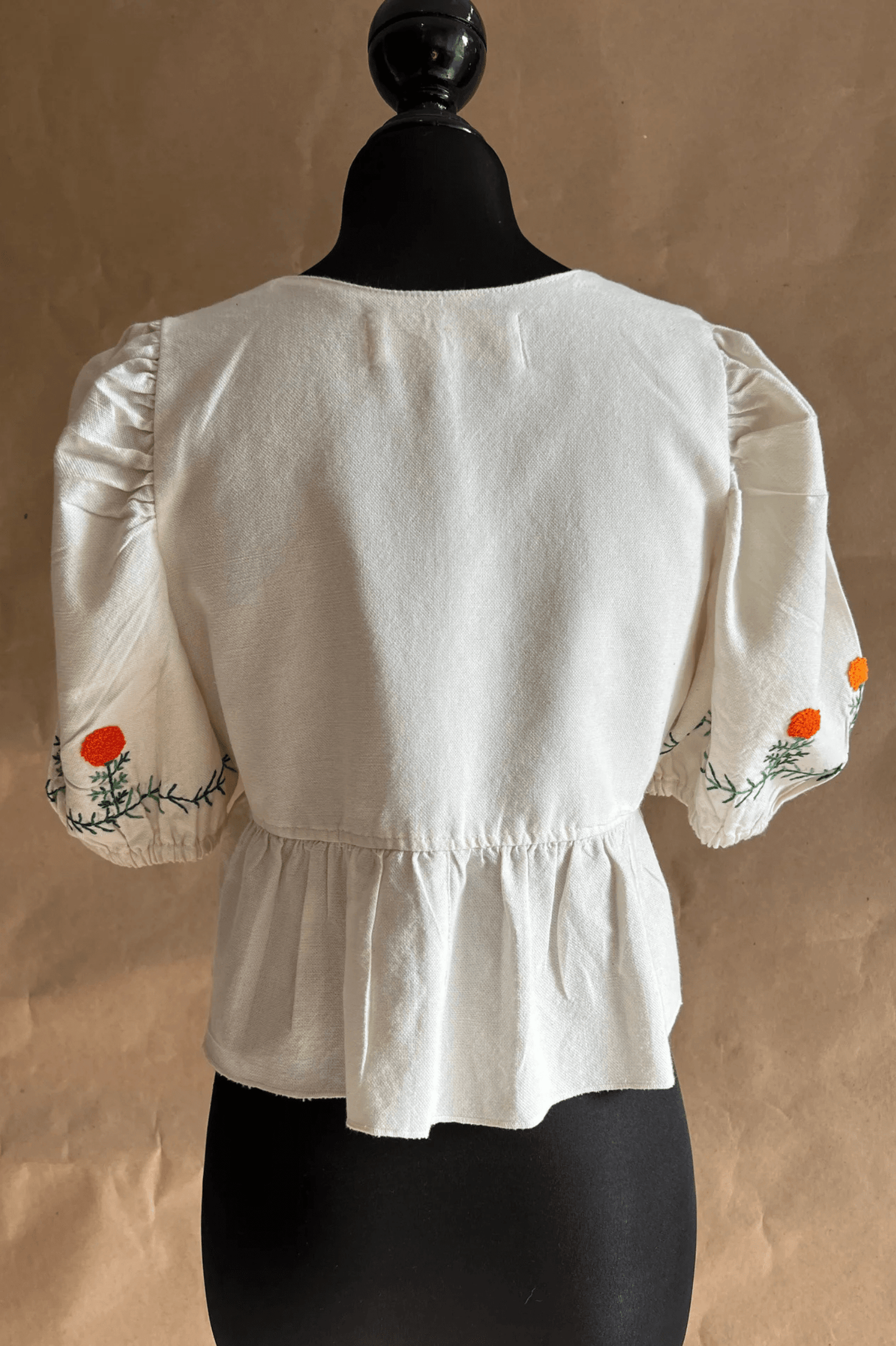 Hand-embroidered Cempasúchil Top | Cadena Collective