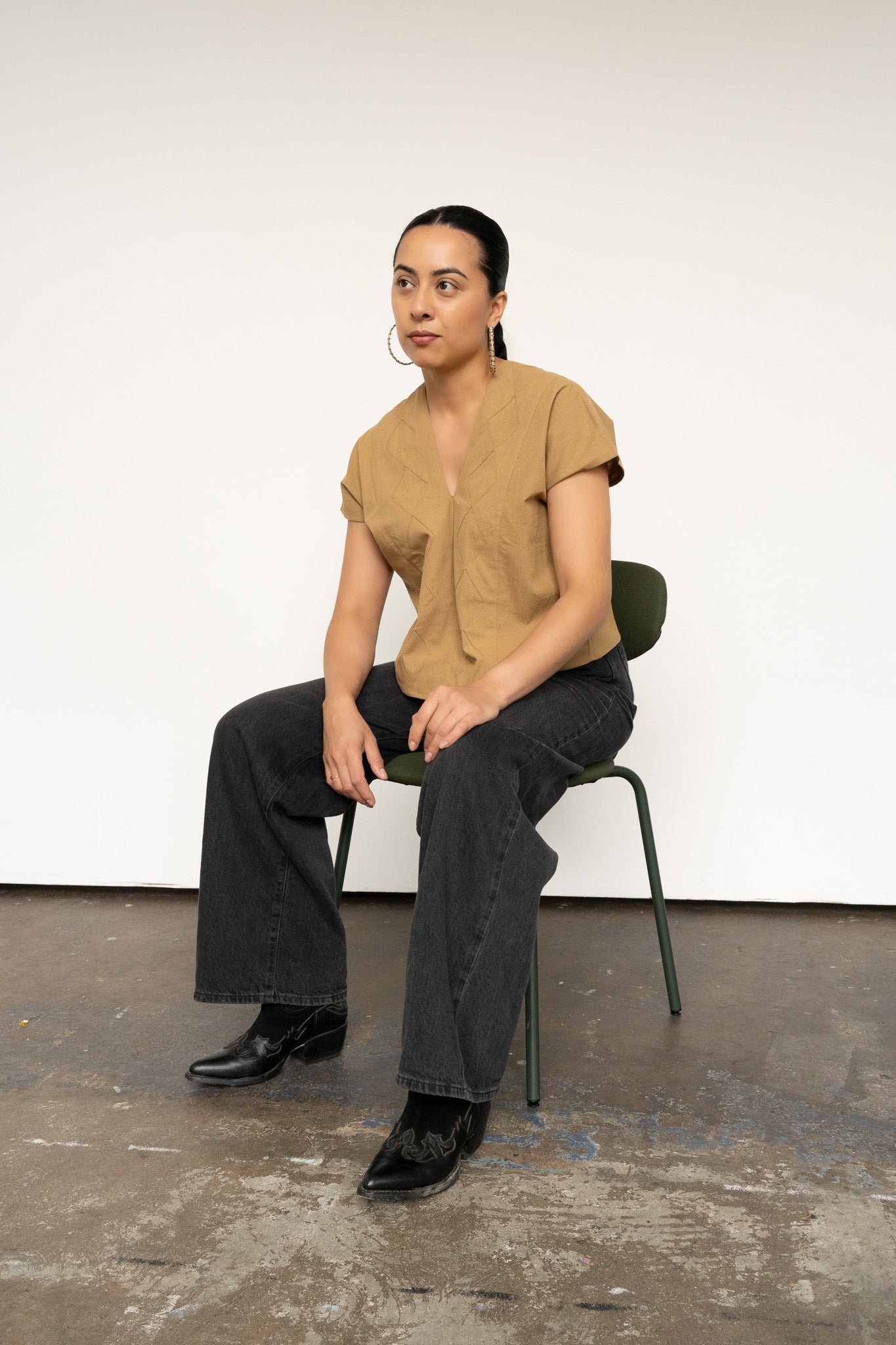 Crop Huipil Betaza - Brown - Cadena Collective