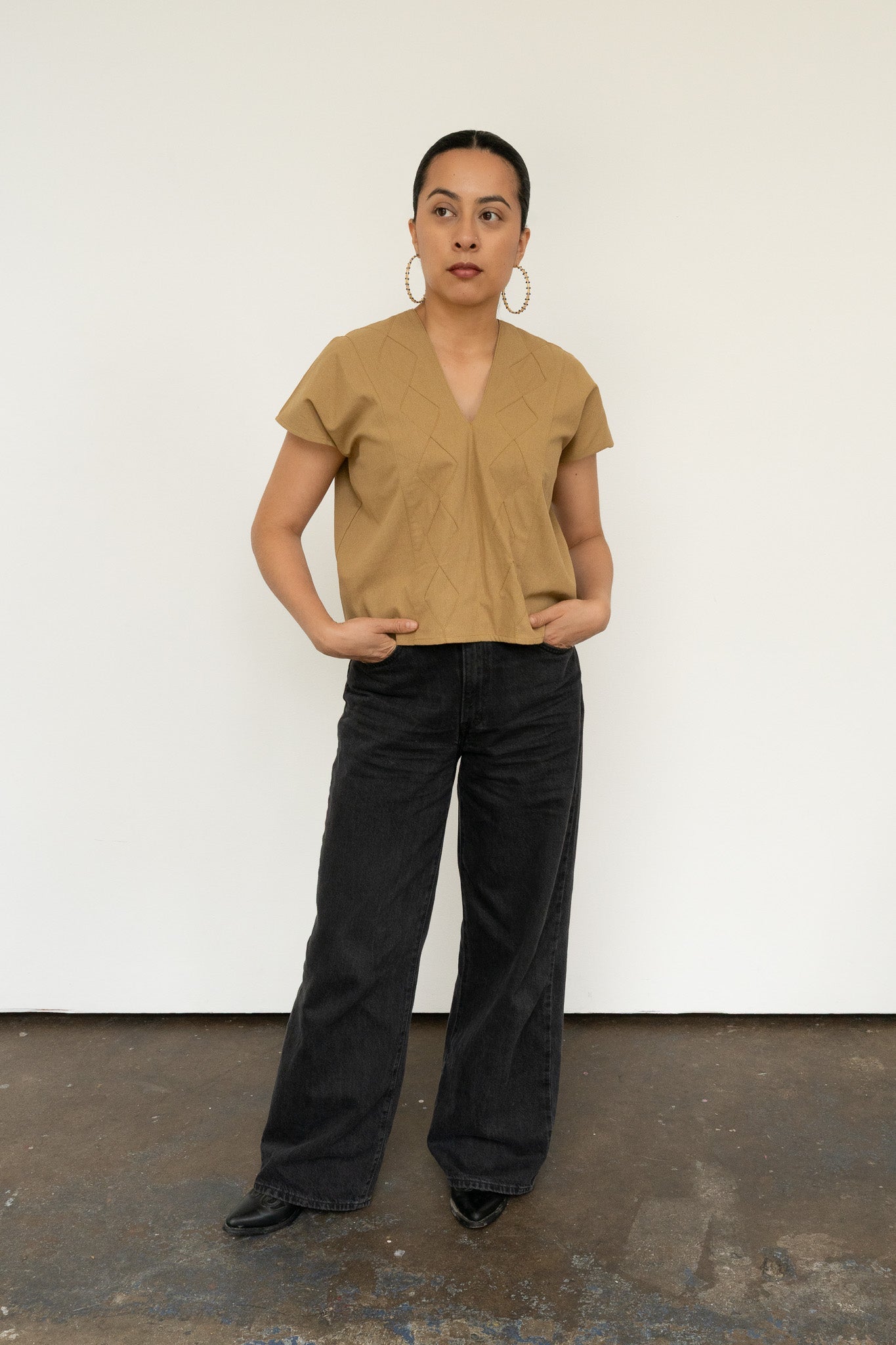 Crop Huipil Betaza - Brown - Cadena Collective