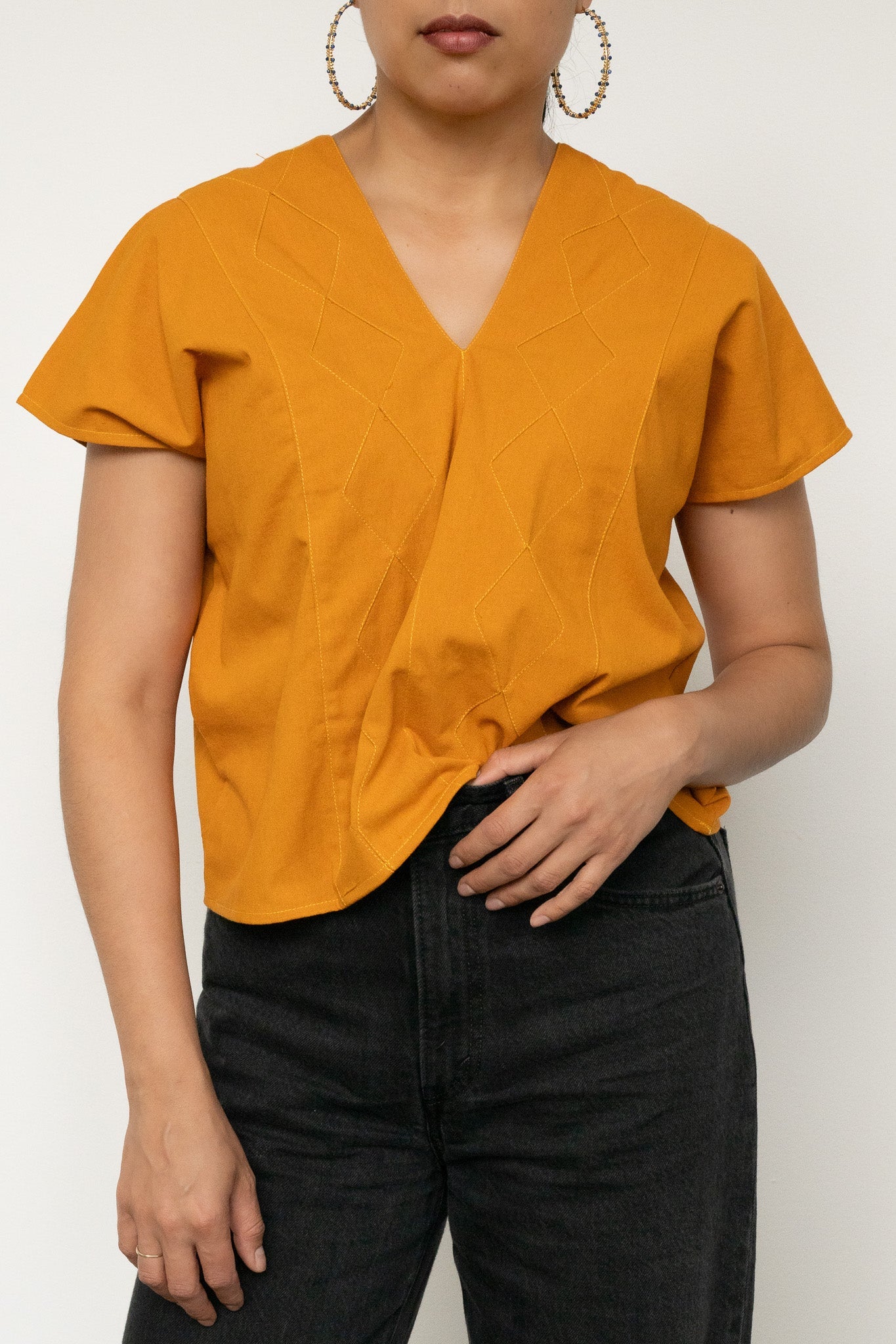 Crop Huipil Betaza - Mustard - Cadena Collective