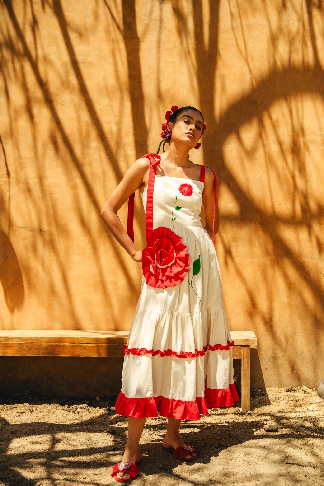 Rose Dress – Hand-Embroidered Cotton Dress