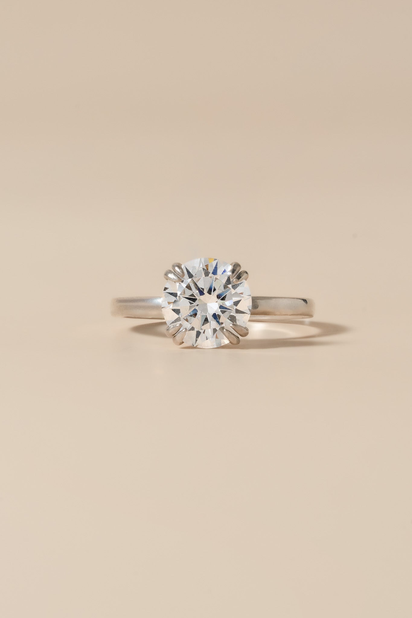 Round Diamond Double Prong Solitaire Ring