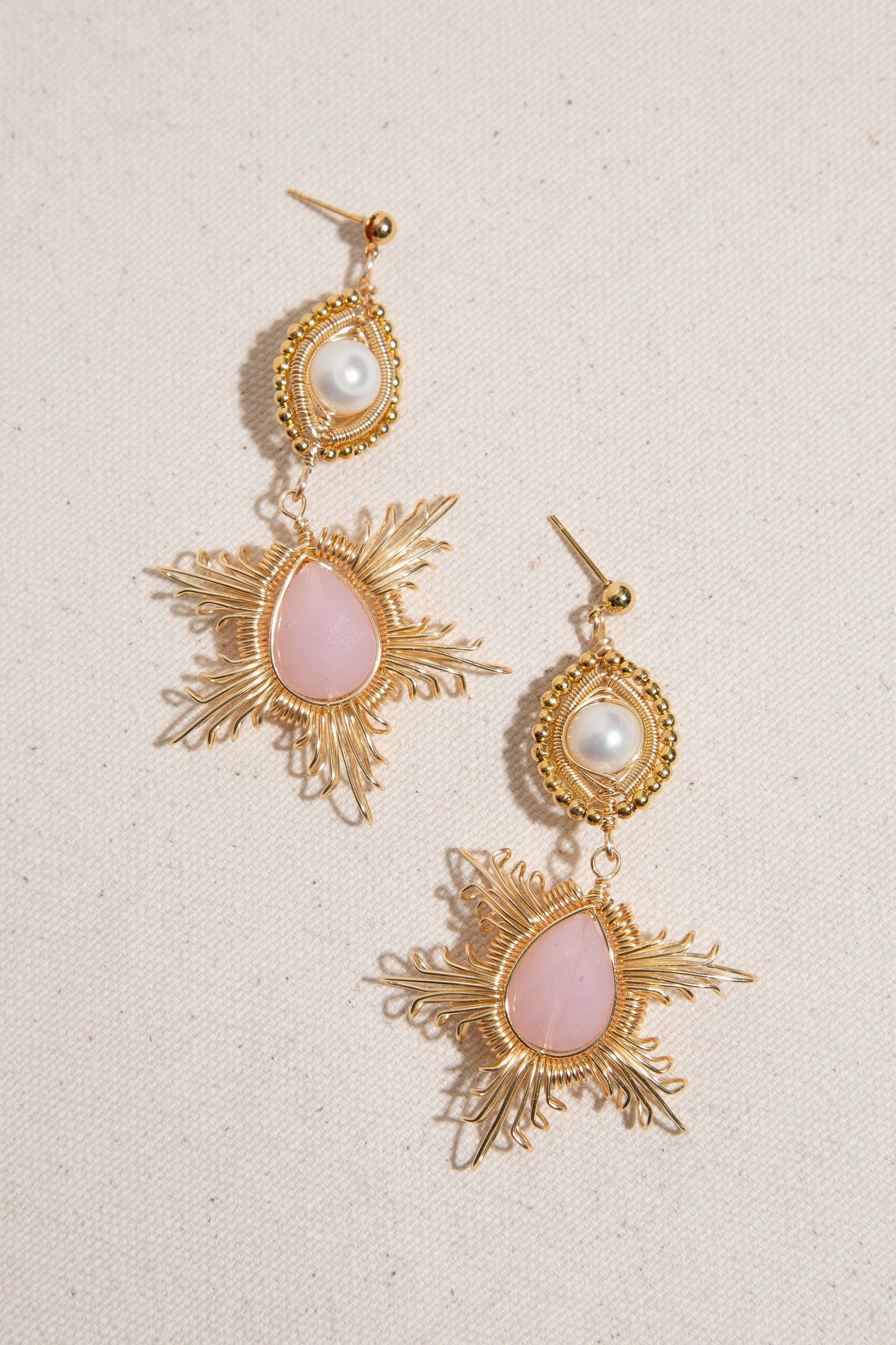 Emilia Drop Earrings - Pink - Cadena Collective
