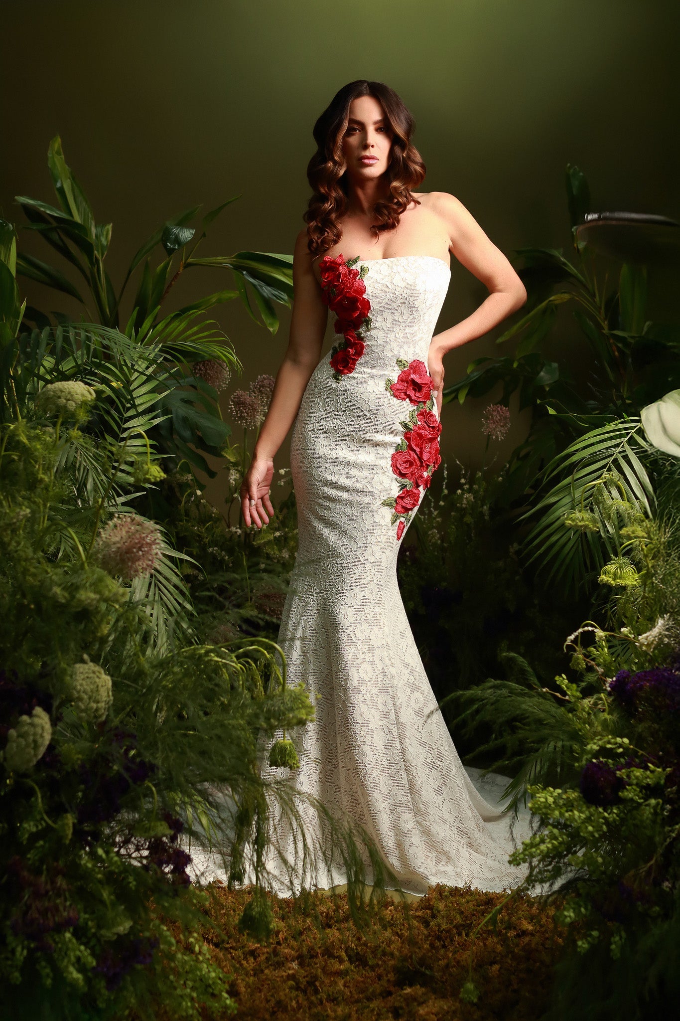 Floral Lace Mermaid Dress - Cadena Collective