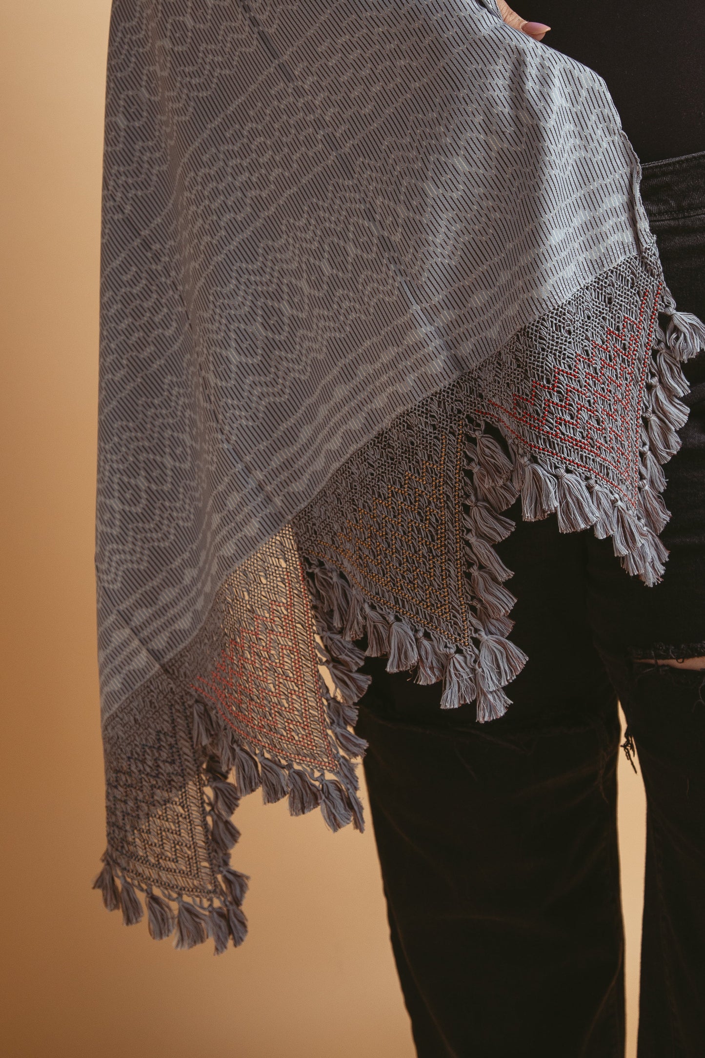 Large Beaded Rebozo - Arcoíris - Cadena Collective