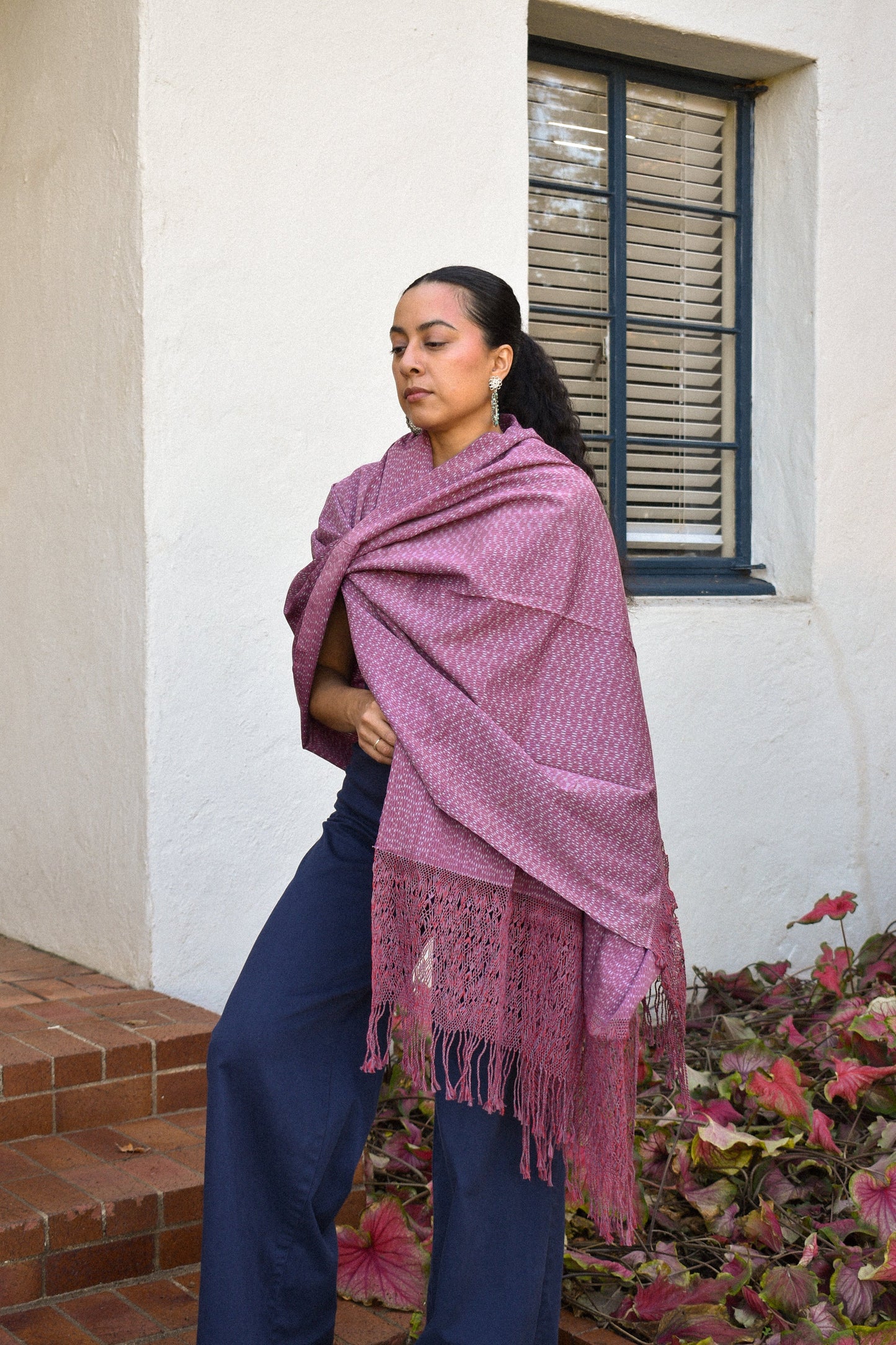 Large Rebozo - Deep Mauve - Cadena Collective