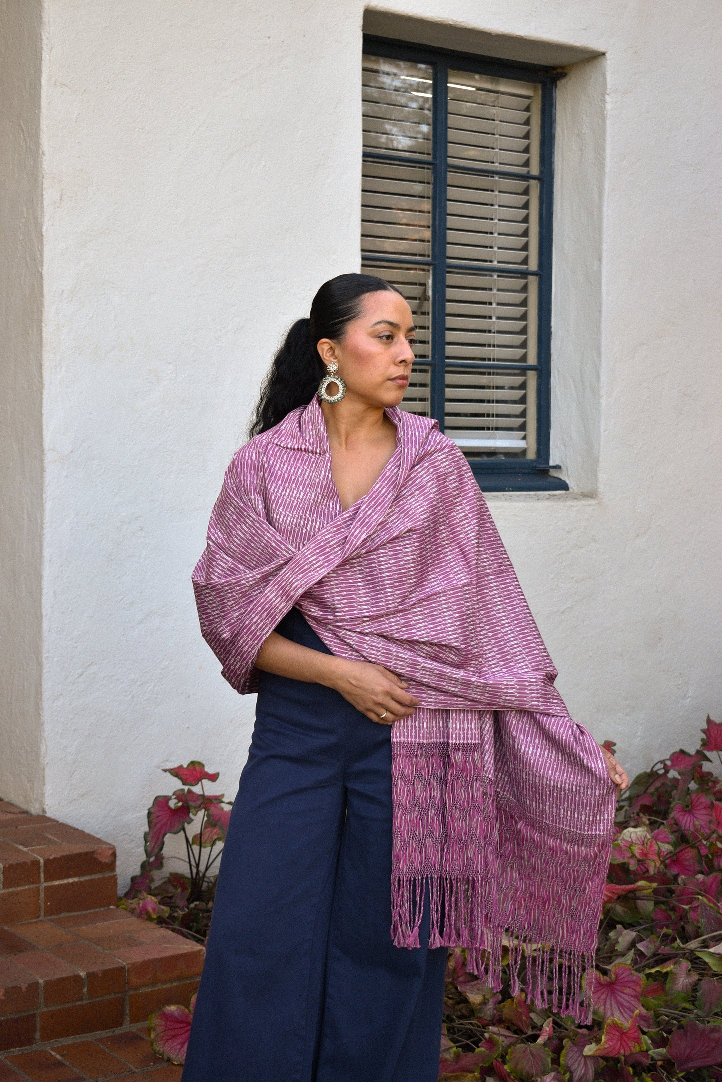 Large Rebozo - Light Mauve - Cadena Collective