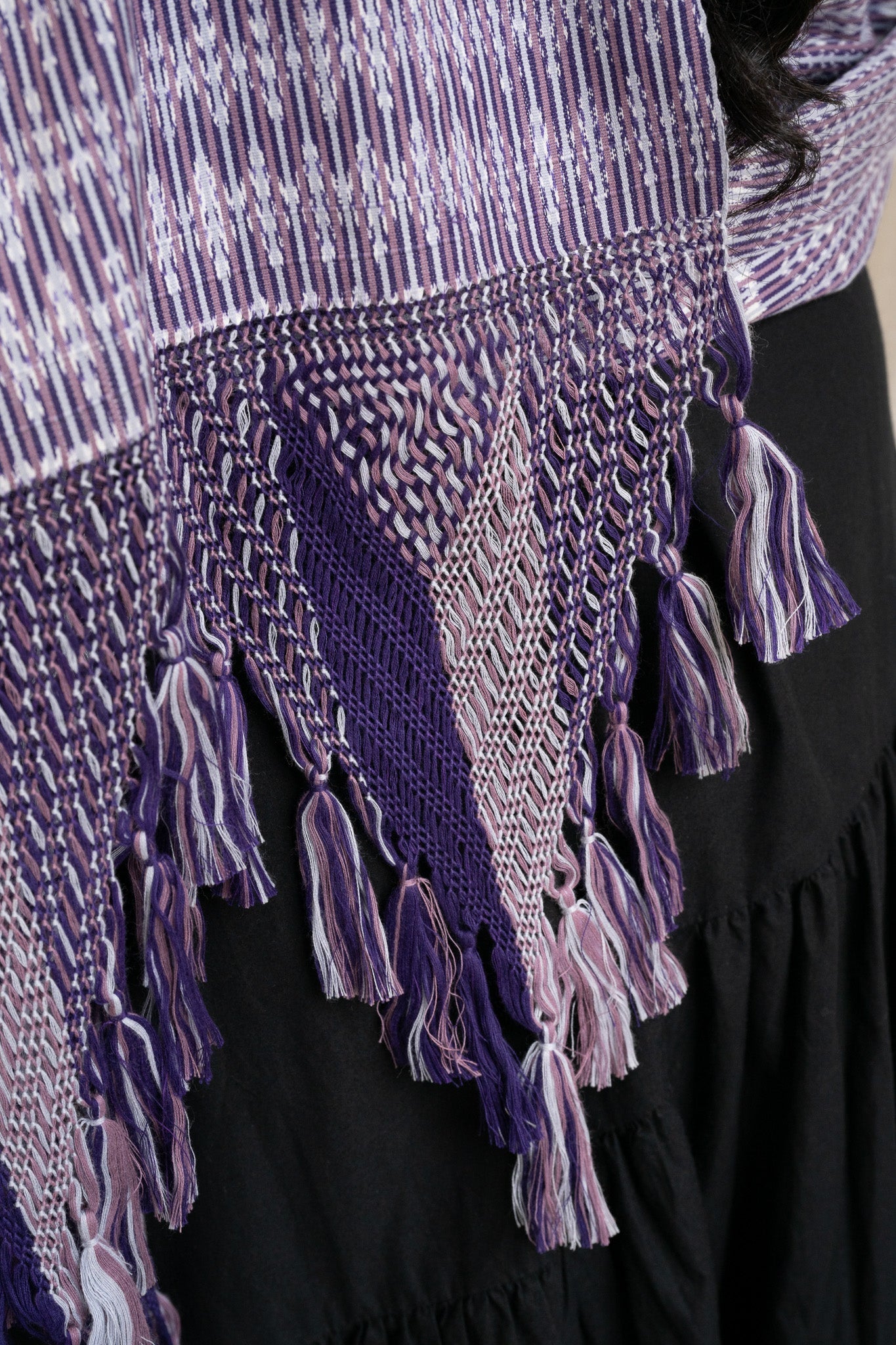 Large Rebozo - Purple - Cadena Collective