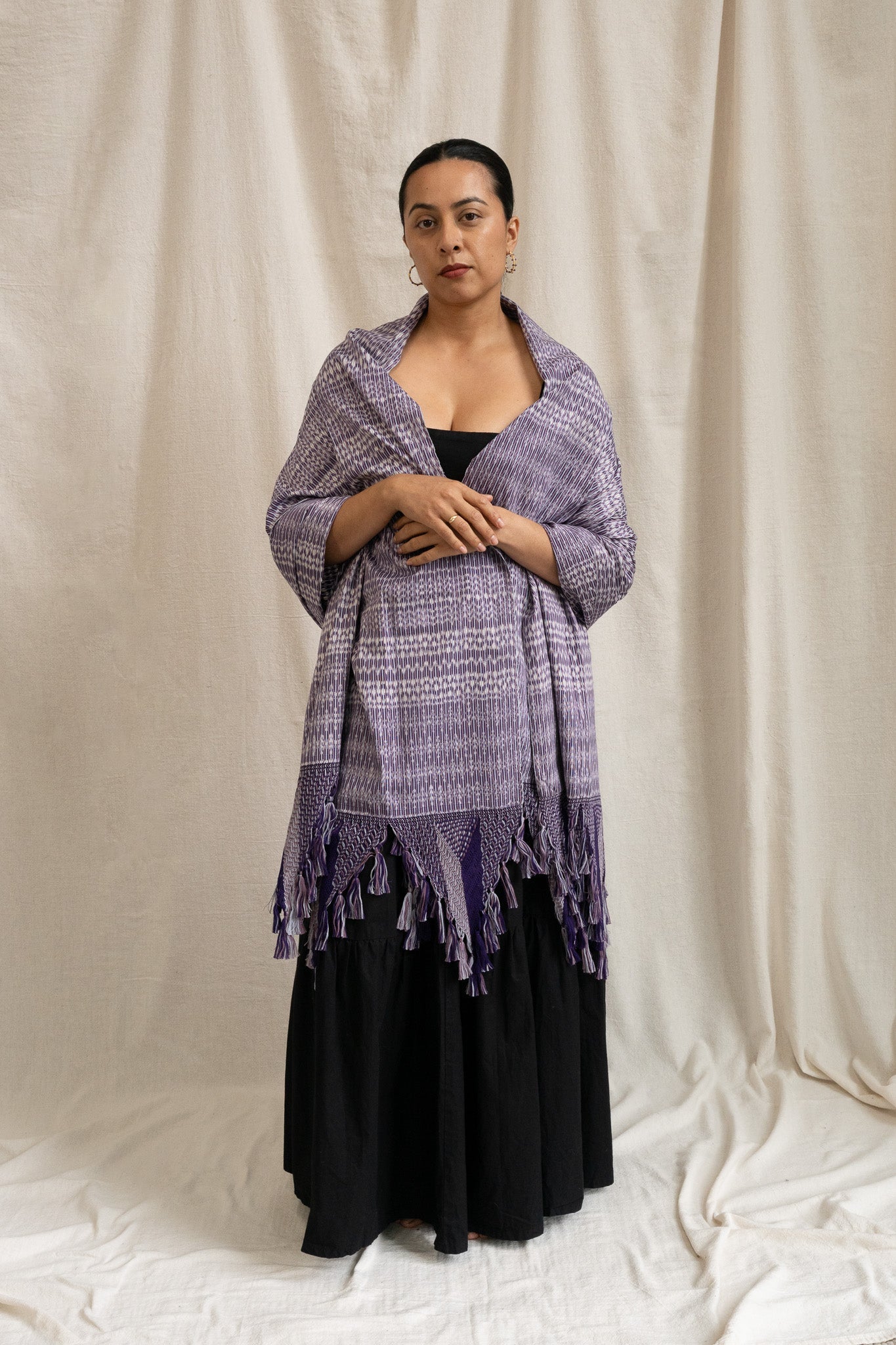 Large Rebozo - Purple - Cadena Collective