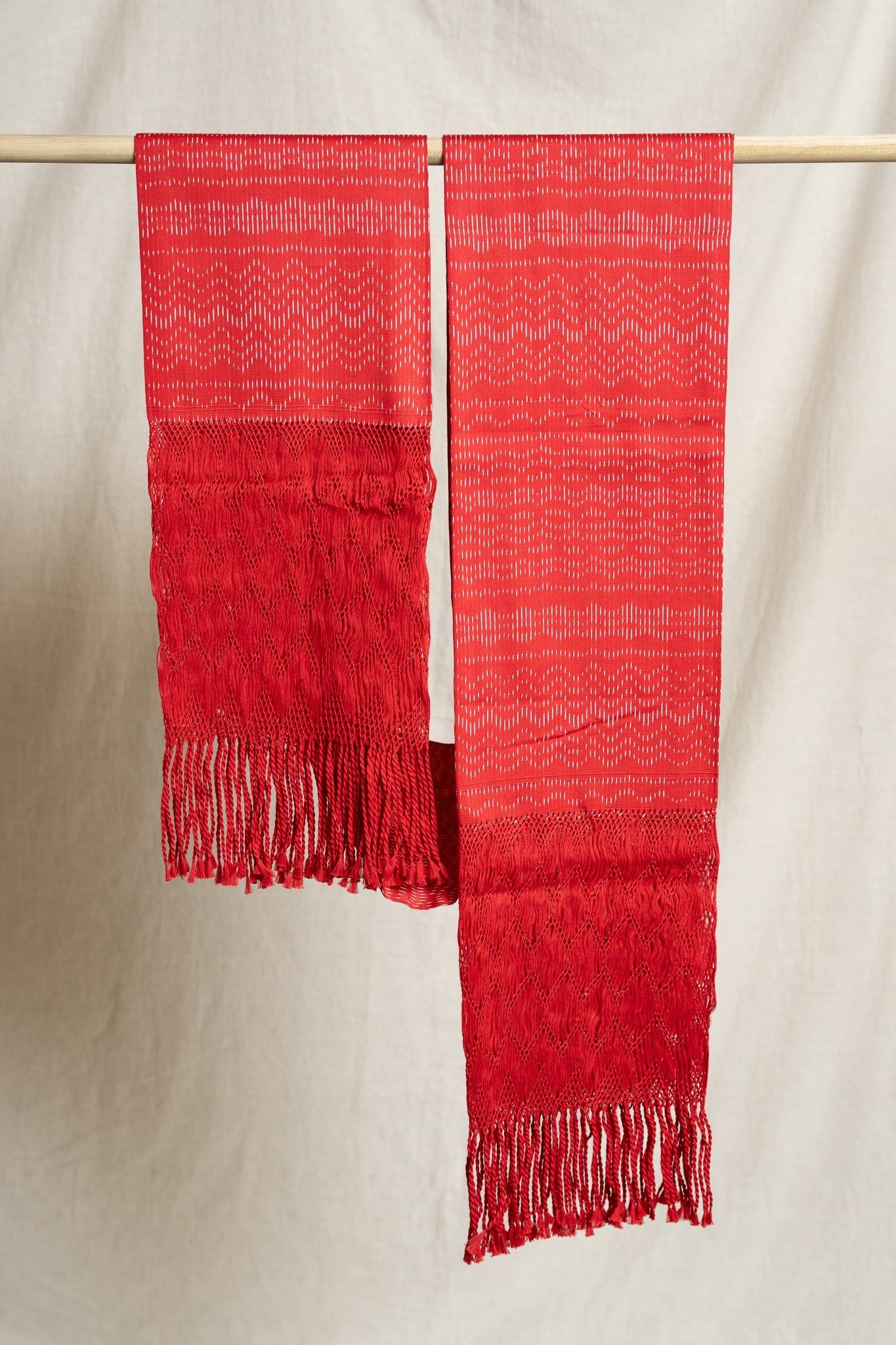 Large Rebozo - Red - Cadena Collective