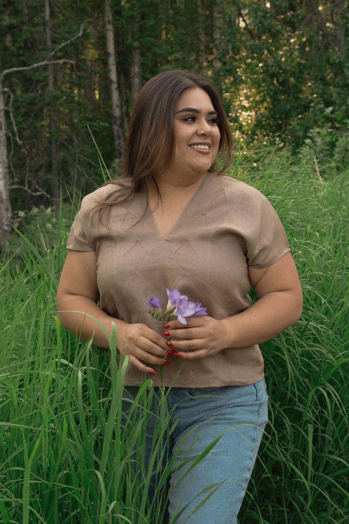 Linen Crop Huipil Betaza - Tan - Cadena Collective