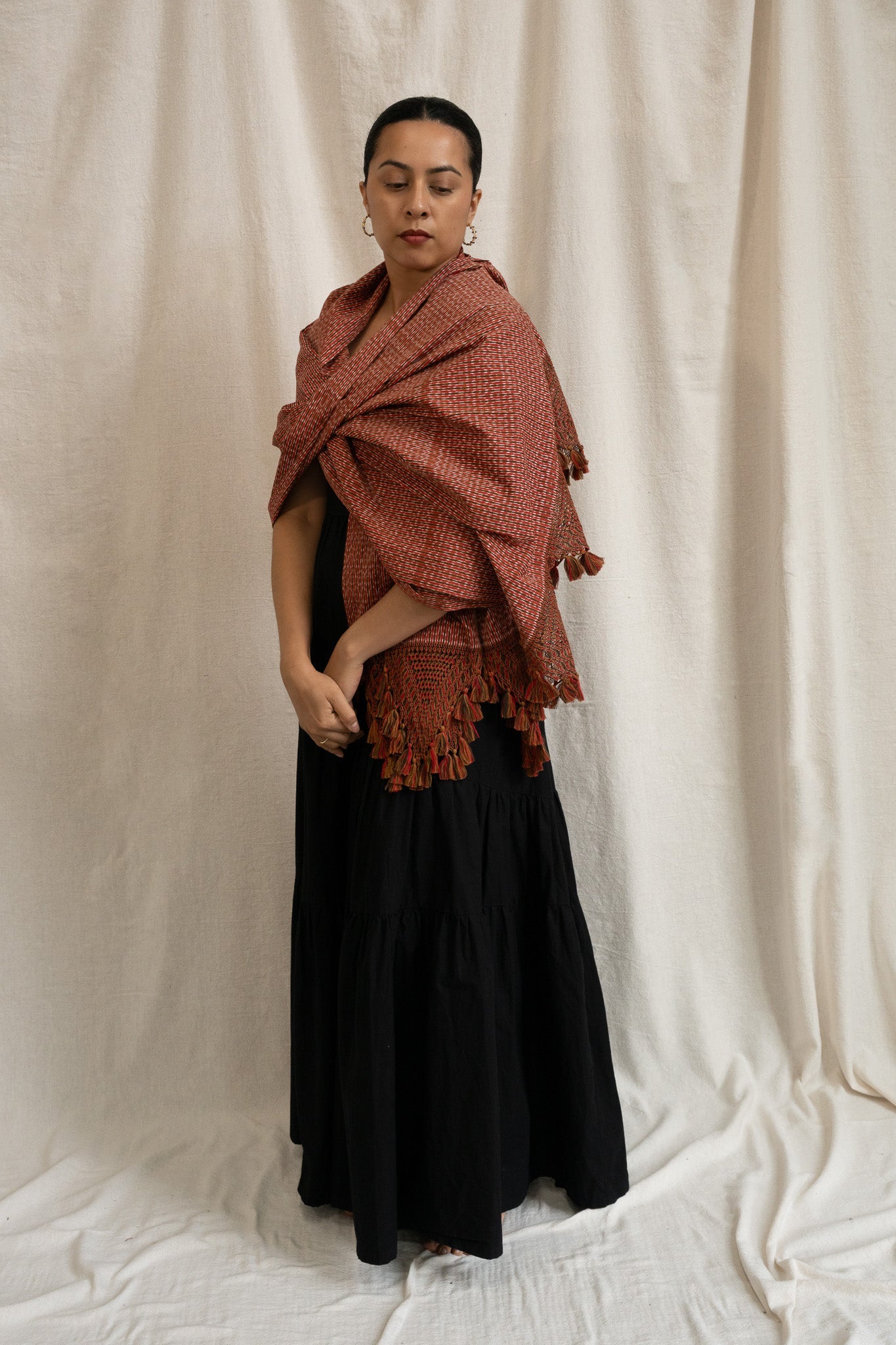 Medium Rebozo - Rust - Cadena Collective