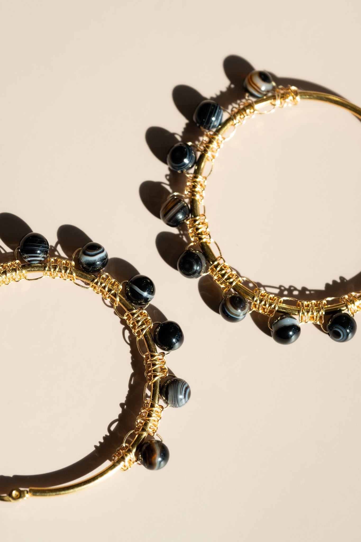 Onyx Hoop Earrings - Cadena Collective