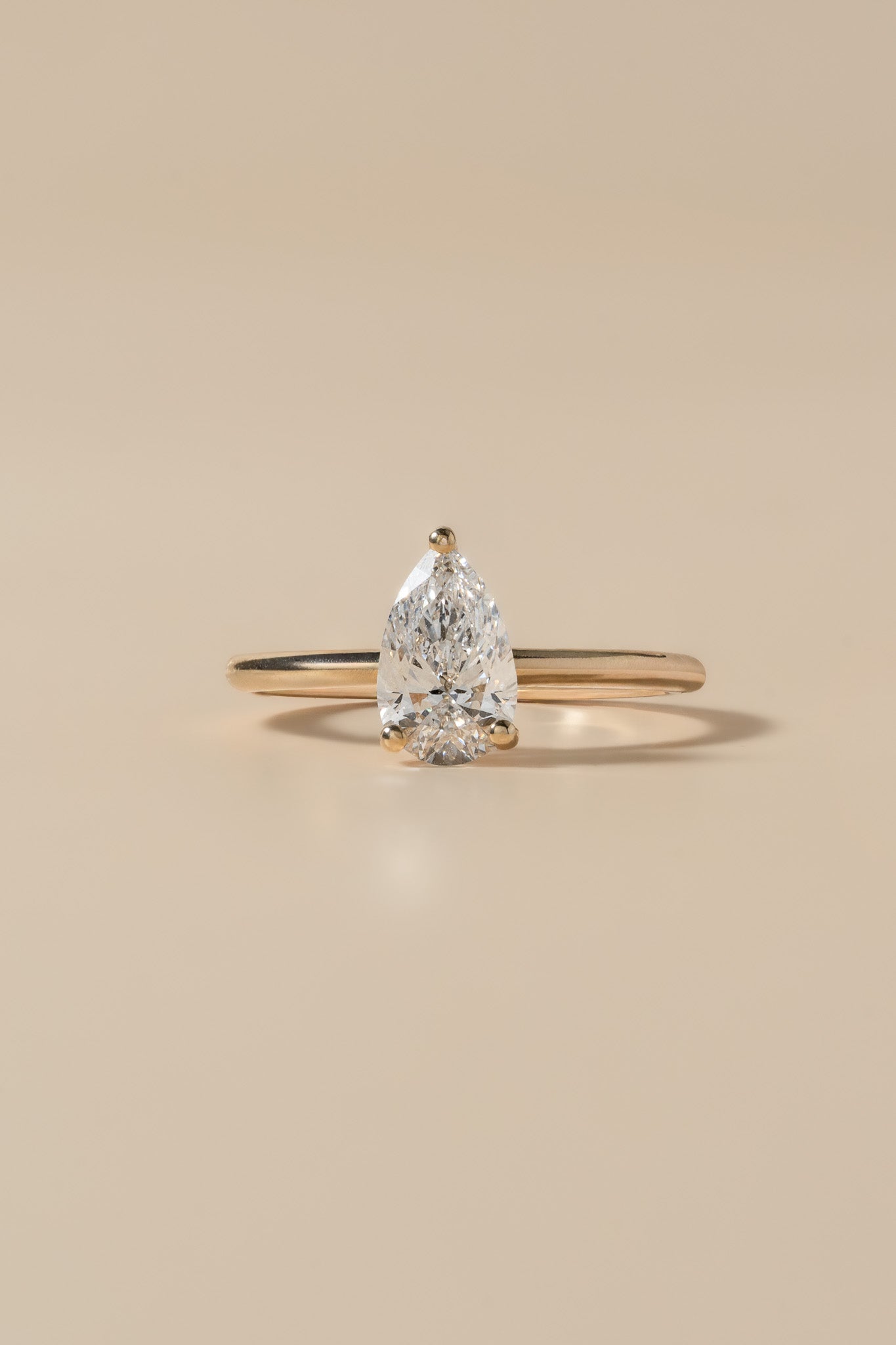 Pear Diamond Solitaire Ring