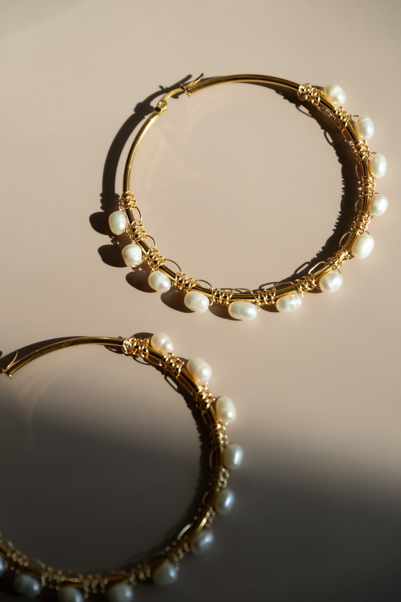 Pearl Hoop Earrings - Cadena Collective
