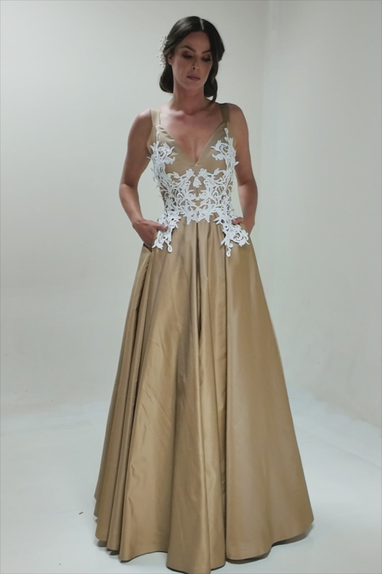 Golden Floral Dress