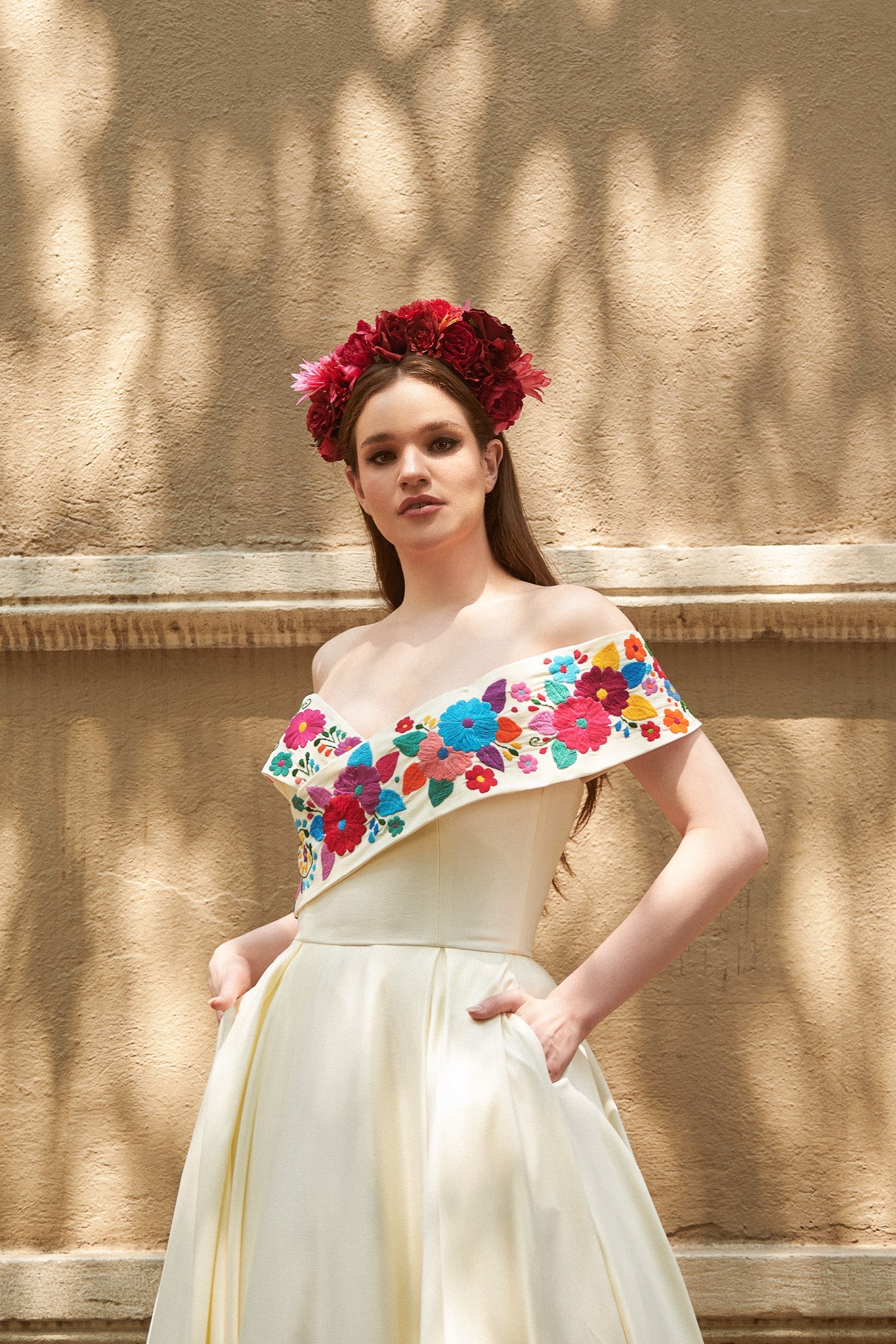 Red Flower Crown - Cadena Collective