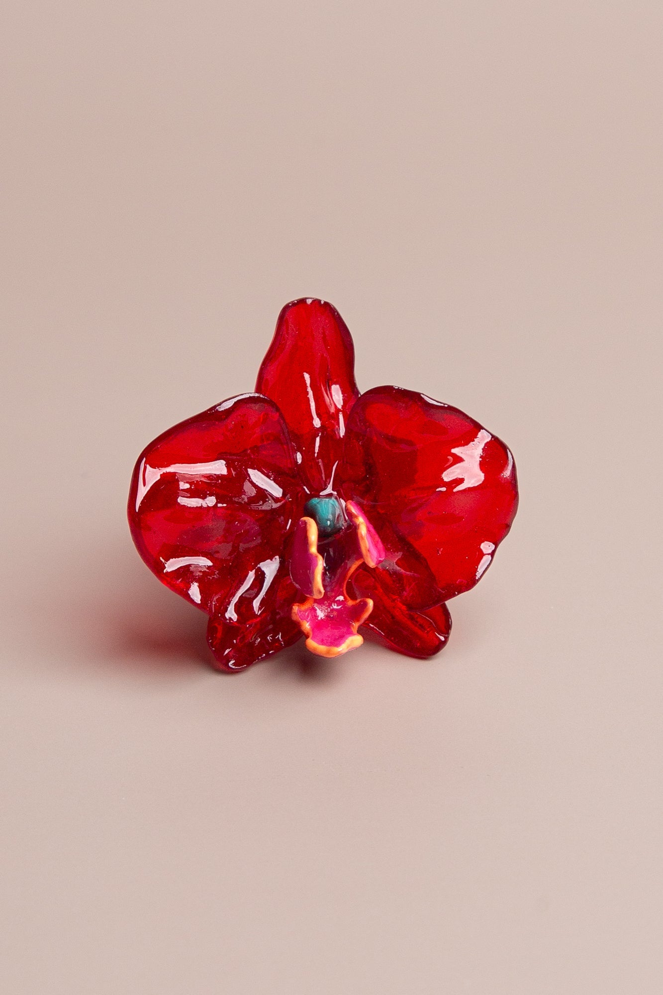 Red Orchid Medium Ring - Cadena Collective