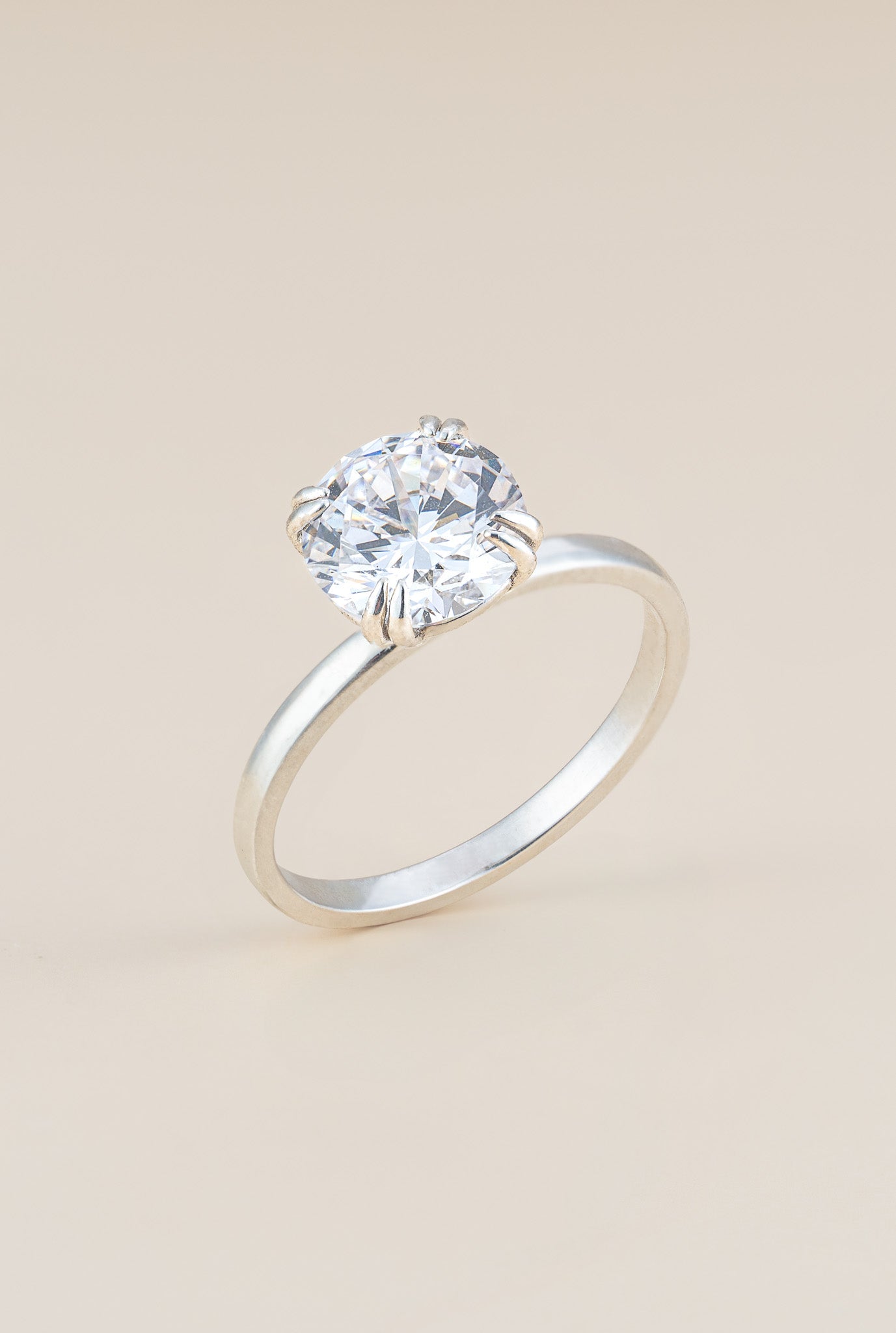 Round Diamond Double Prong Solitaire Ring - Cadena Collective