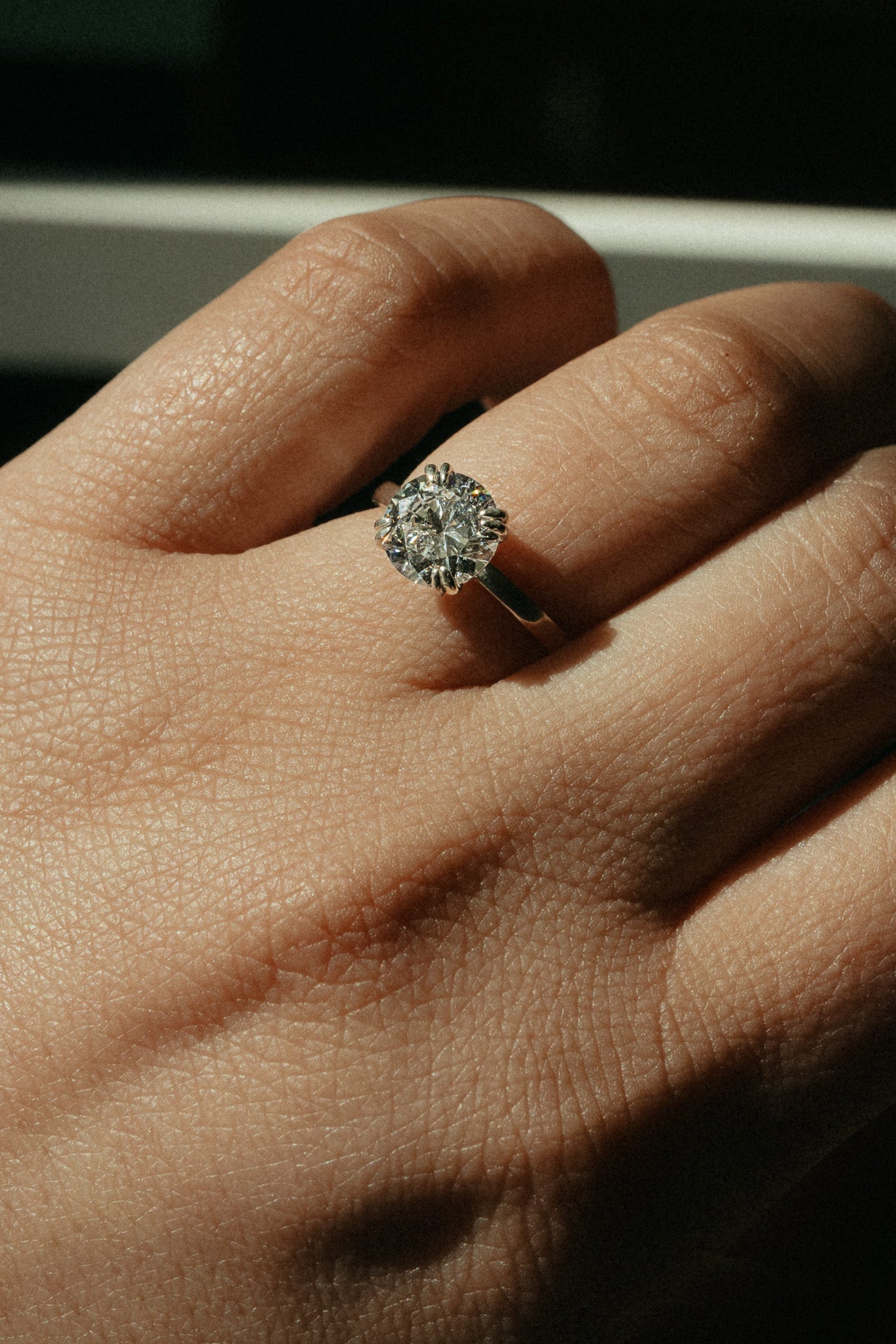 Round Diamond Double Prong Solitaire Ring - Cadena Collective