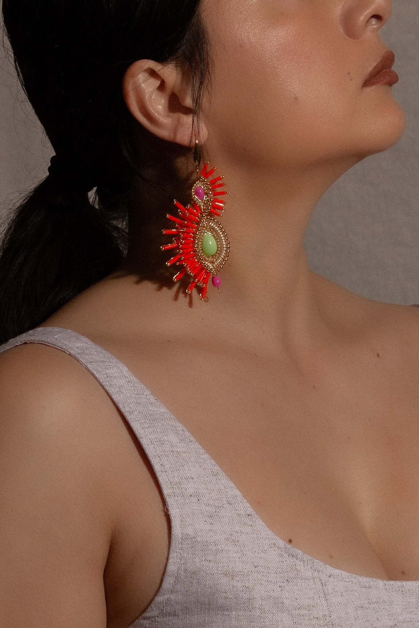 Serena Drop Earrings - Orange - Cadena Collective