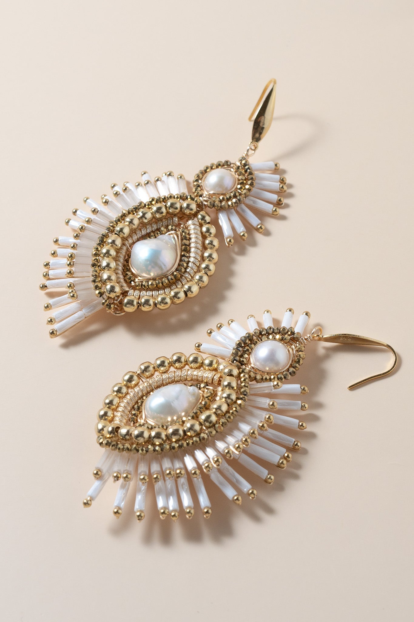 Serena Drop Earrings - White - Cadena Collective