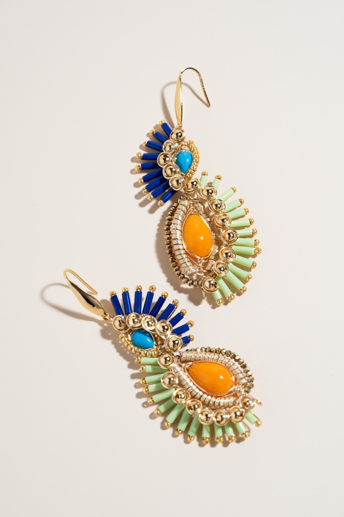 Sienna Drop Earrings - Green - Cadena Collective
