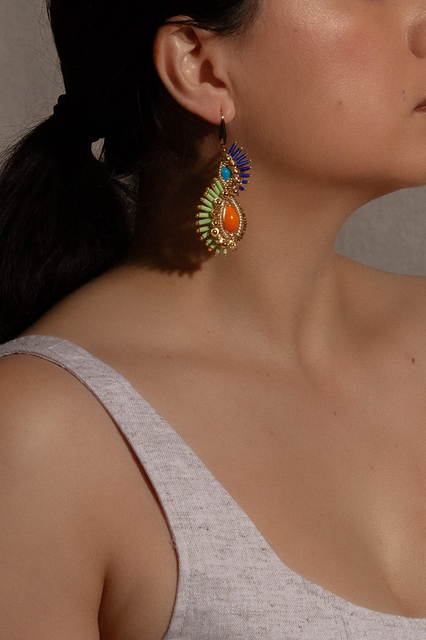 Sienna Drop Earrings - Green - Cadena Collective