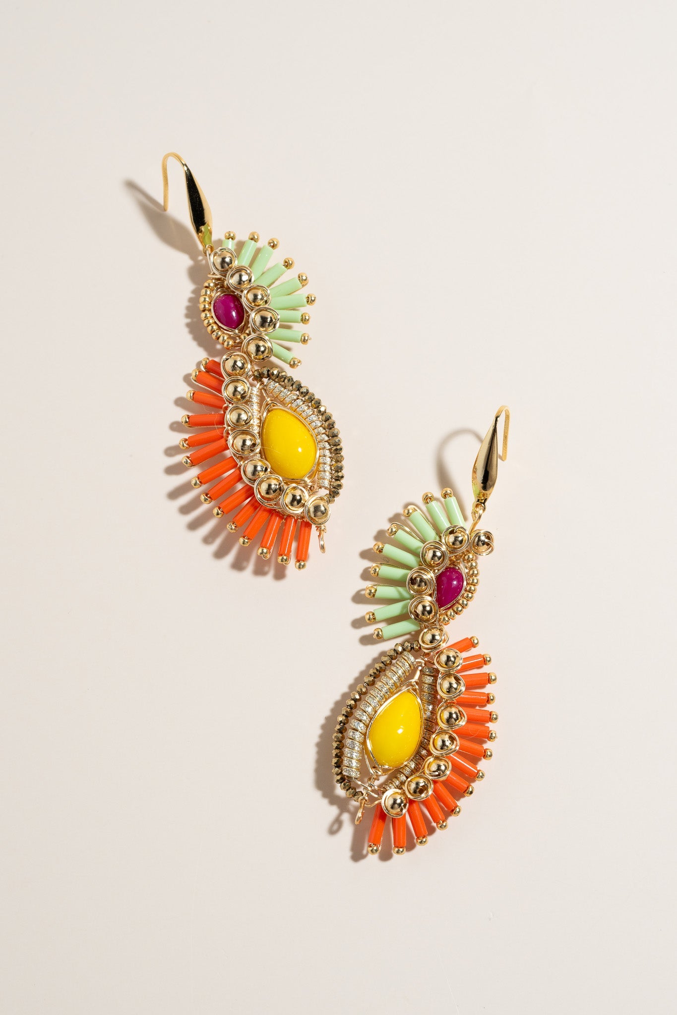 Sienna Drop Earrings - Orange - Cadena Collective