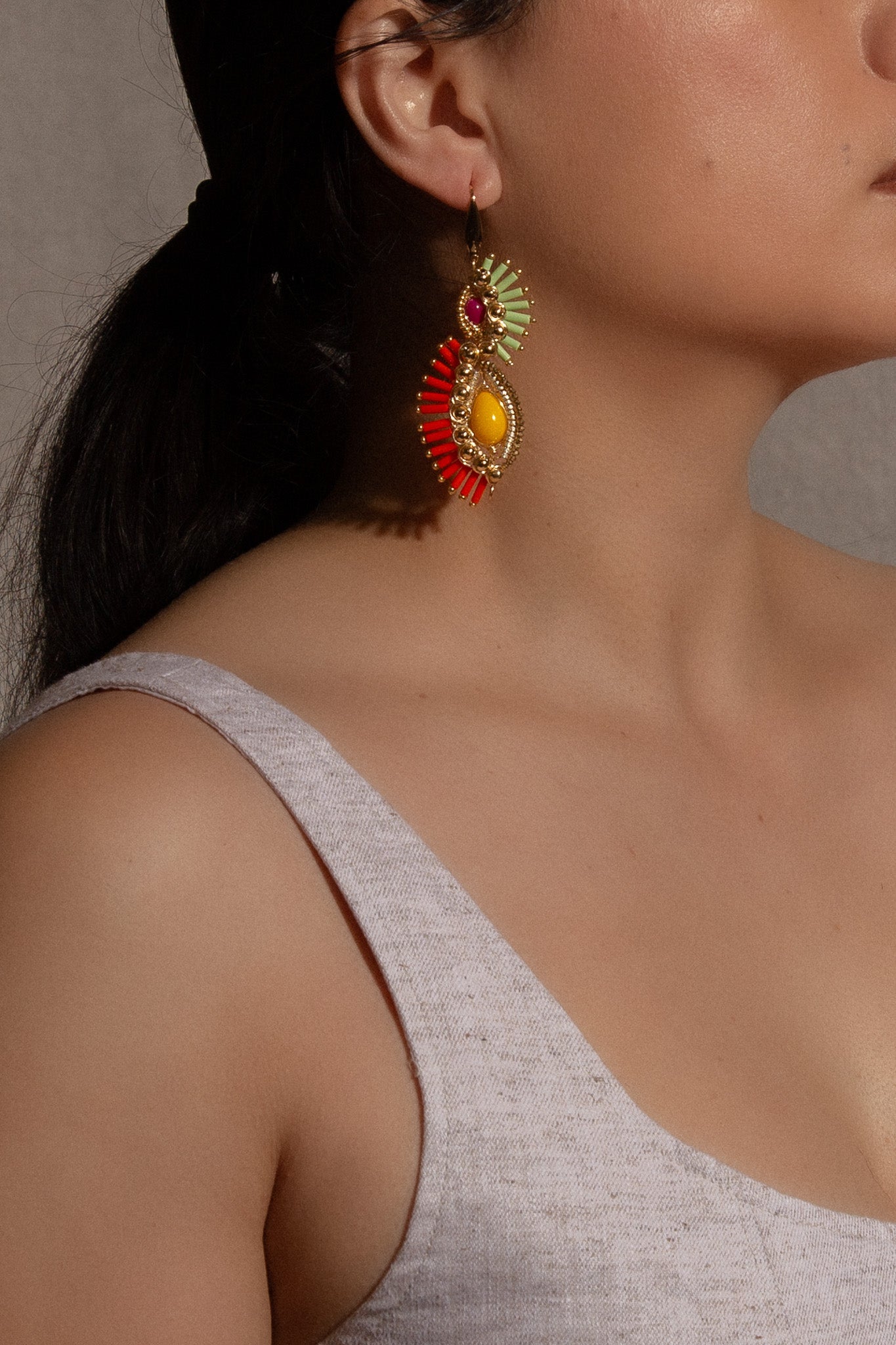 Sienna Drop Earrings - Orange - Cadena Collective
