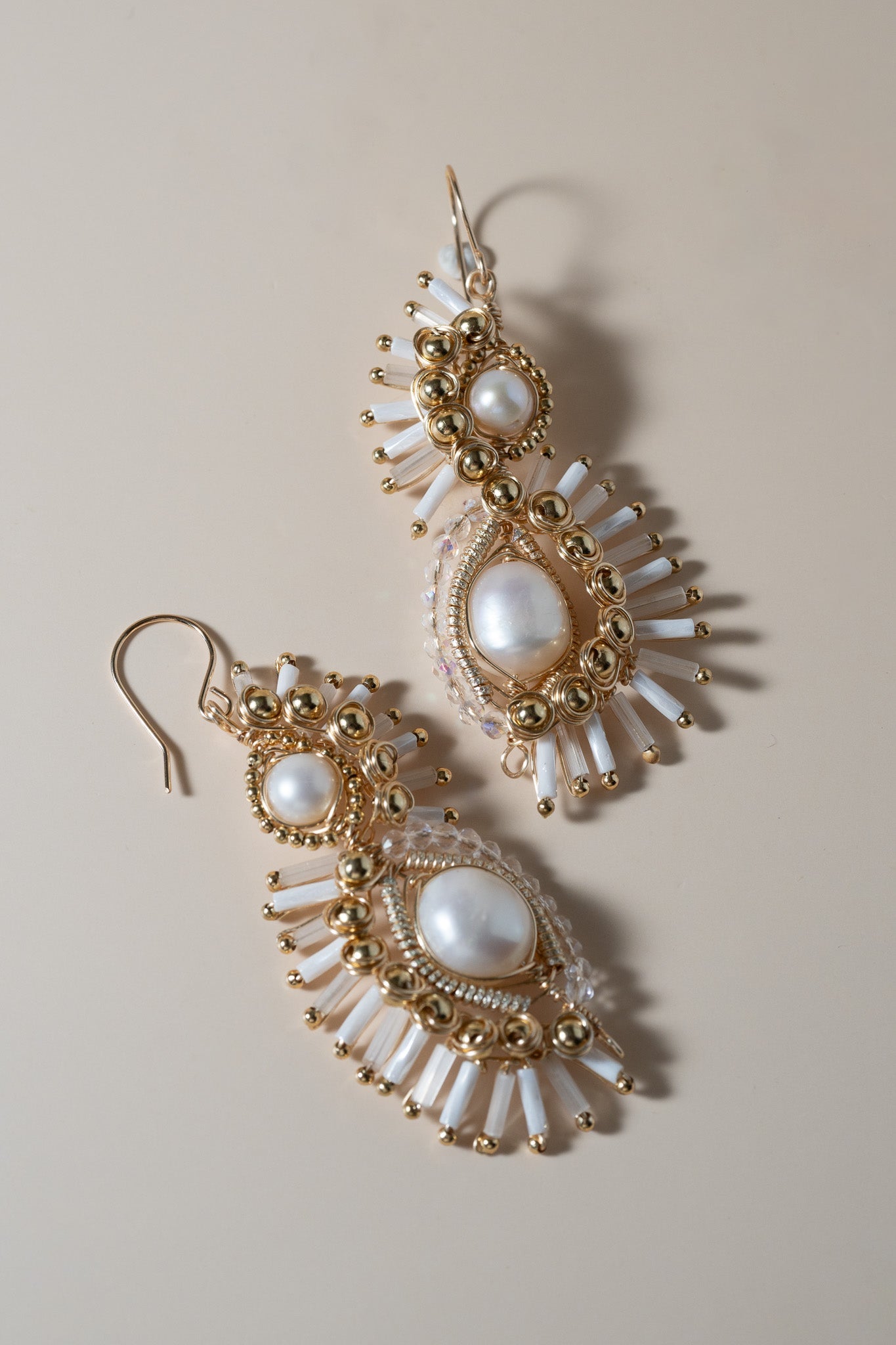 Sienna Drop Earrings - White - Cadena Collective