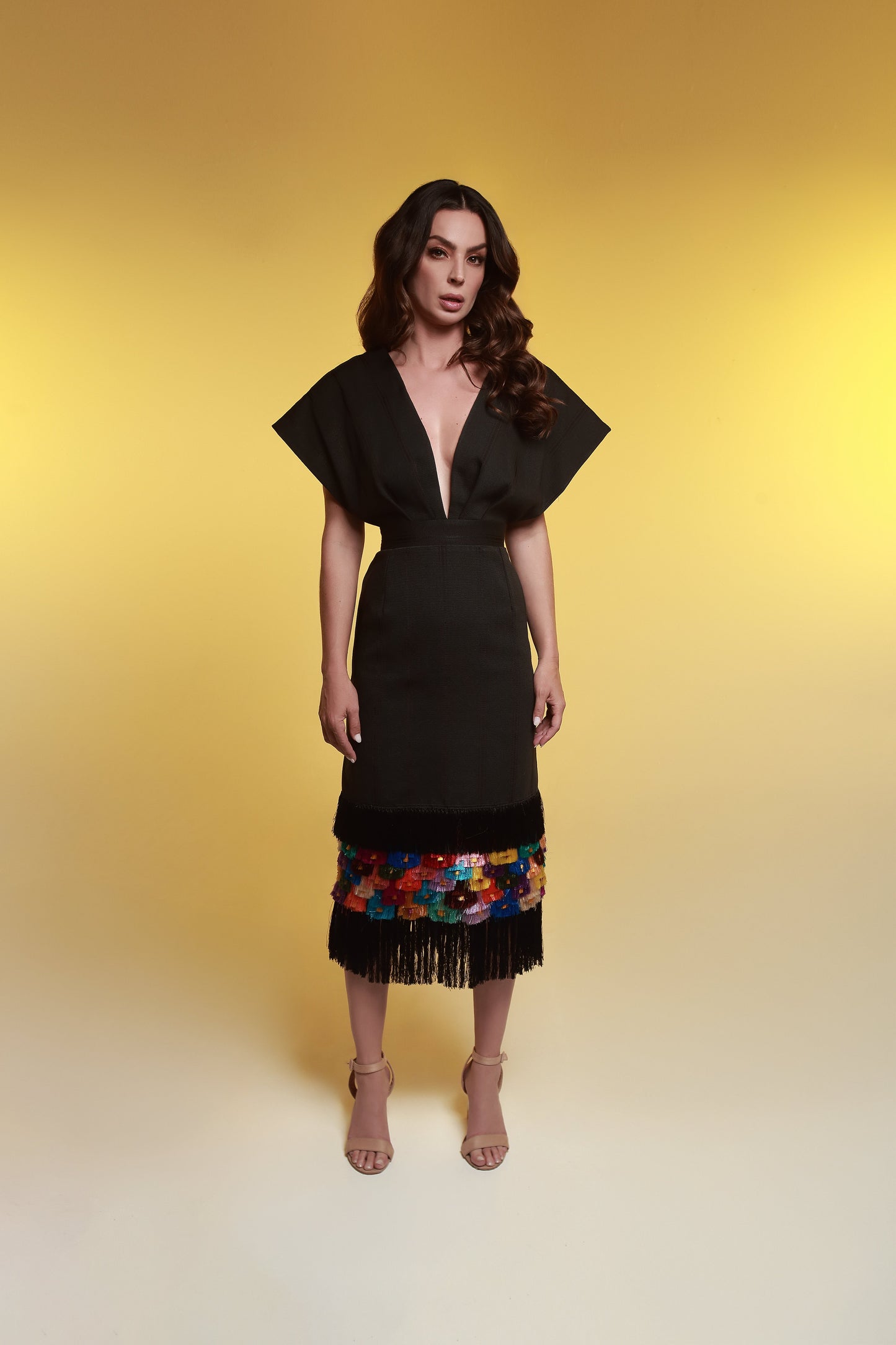 Silk Loom Dress - Black - Cadena Collective