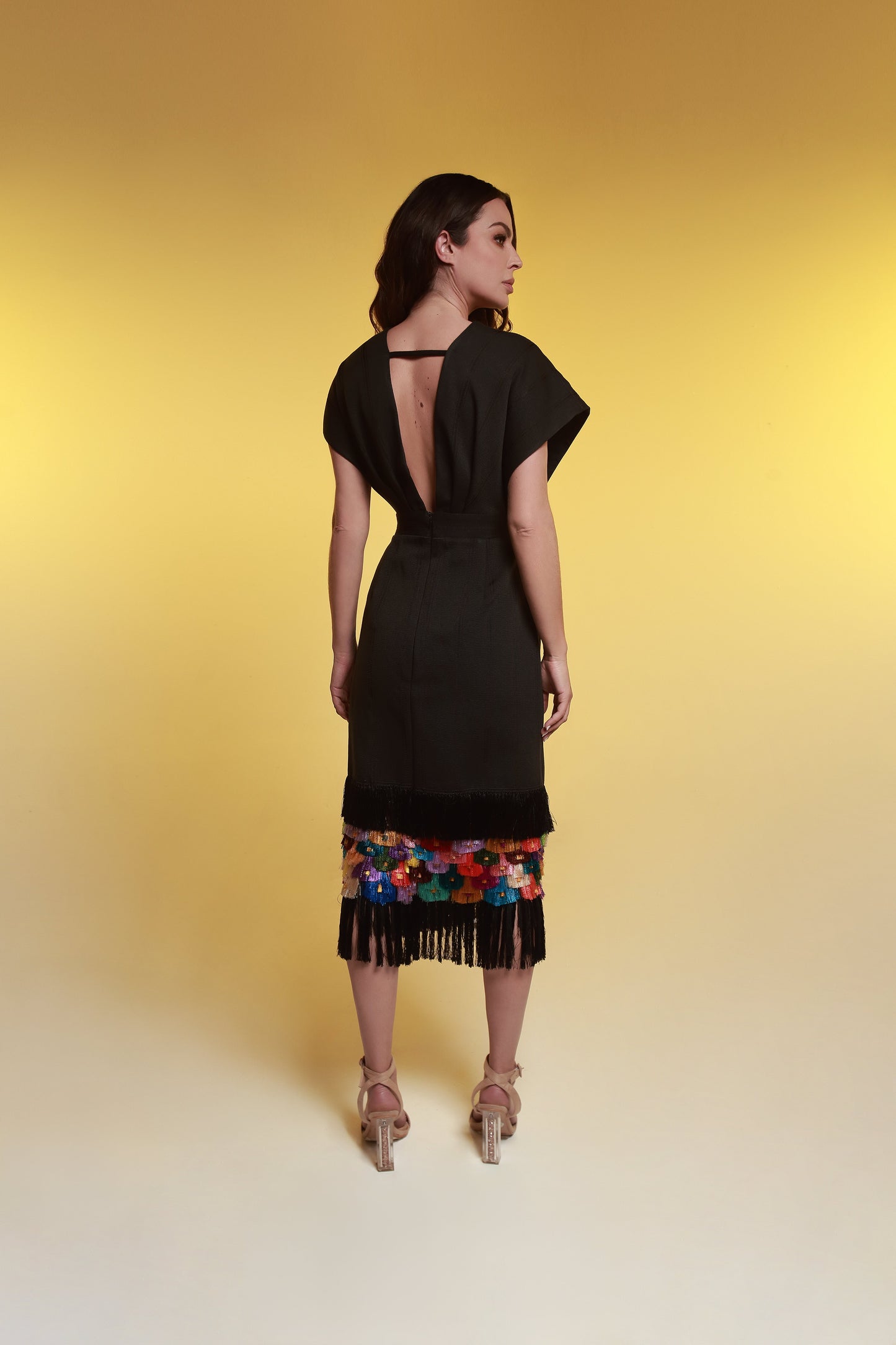 Silk Loom Dress - Black - Cadena Collective