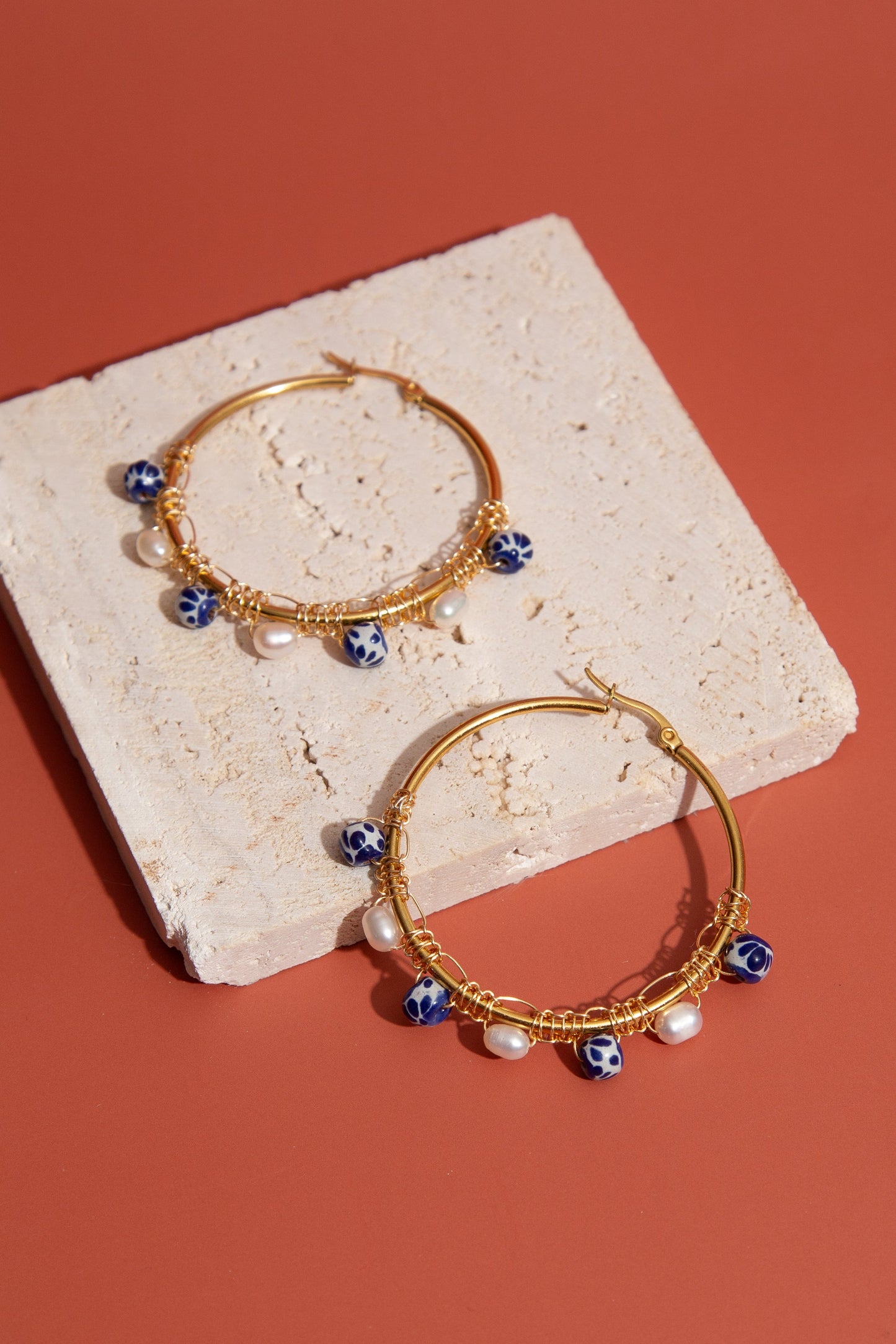Talavera Hoop Earrings - Cadena Collective