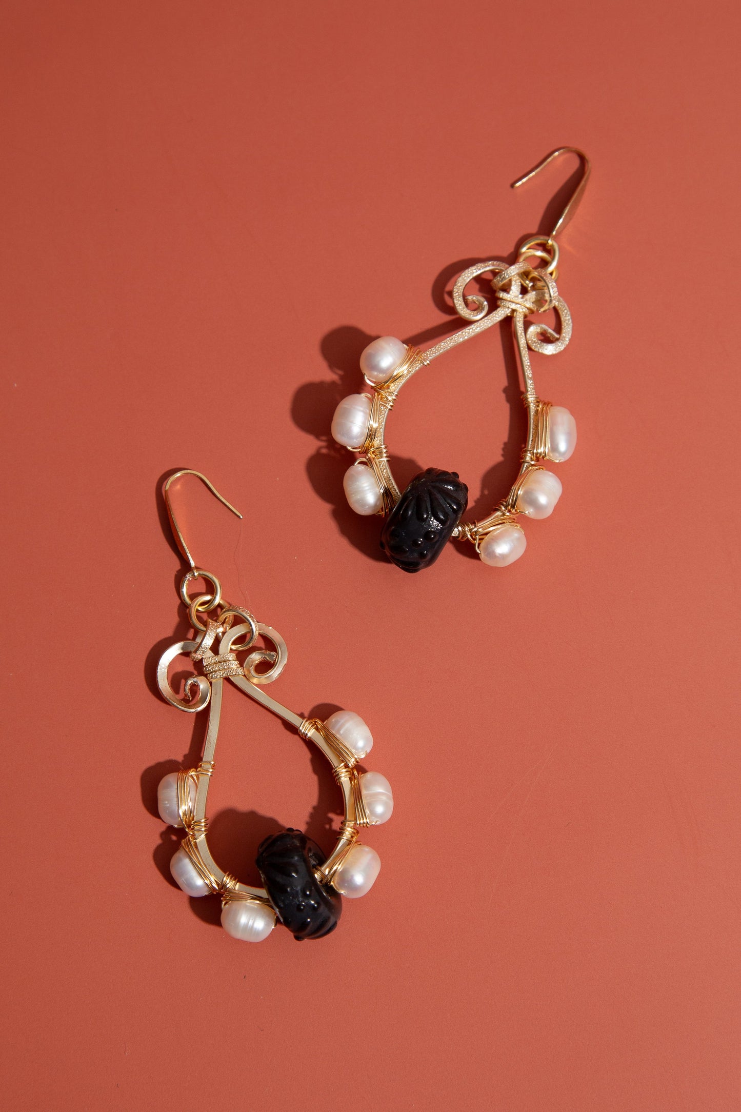 Talavera Tear Earrings - Black - Cadena Collective