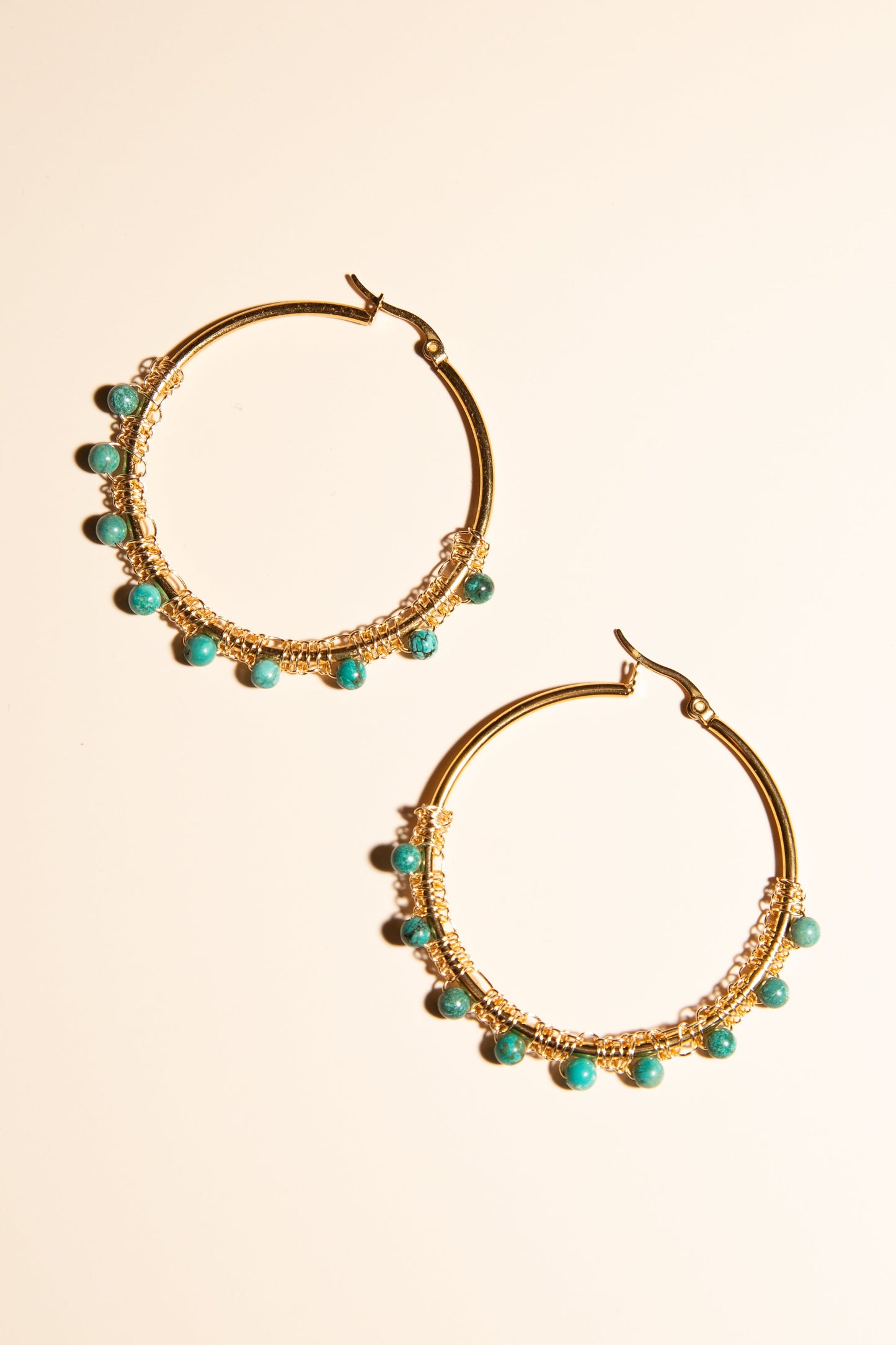 Turquoise Hoop Earrings - Cadena Collective