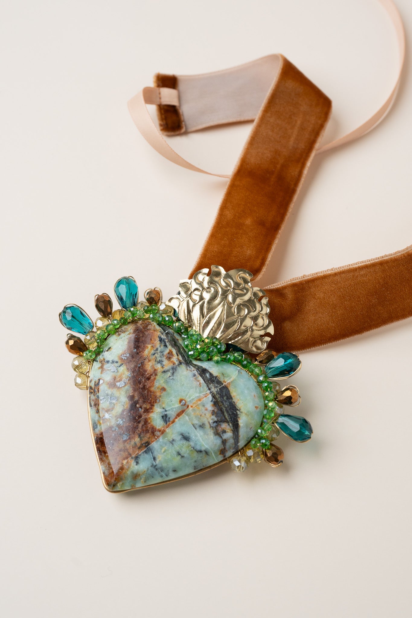 Turquoise Sacred Heart Necklace - Cadena Collective