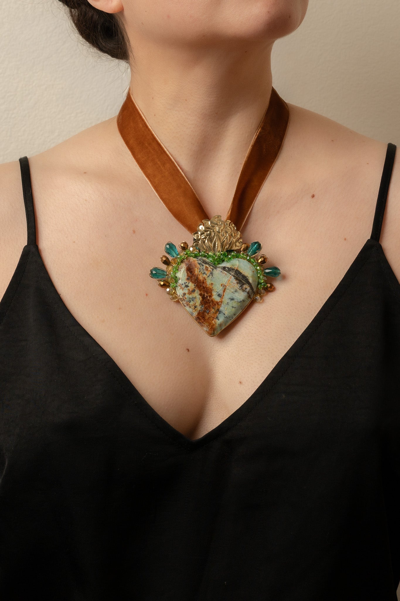 Turquoise Sacred Heart Necklace - Cadena Collective