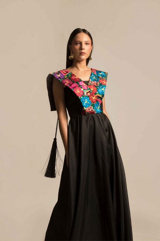 Flores Oaxaca Embroidered Dress