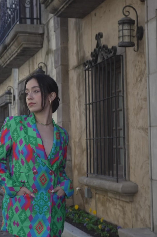Load and play video in Gallery viewer, Wixa Rombos Double-Breasted Suit Blazer
