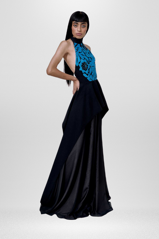 Load image into Gallery viewer, Blue Jalapa Embroidered Dress
