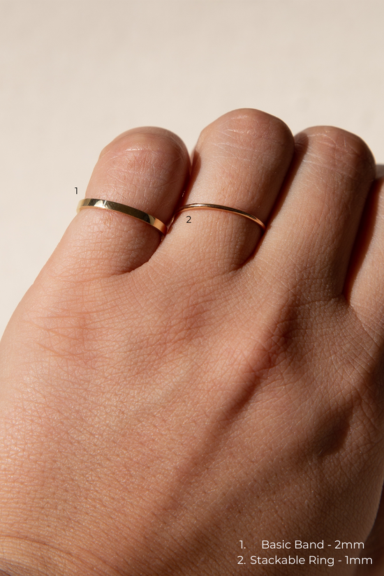 14K Stackable Ring - 1mm