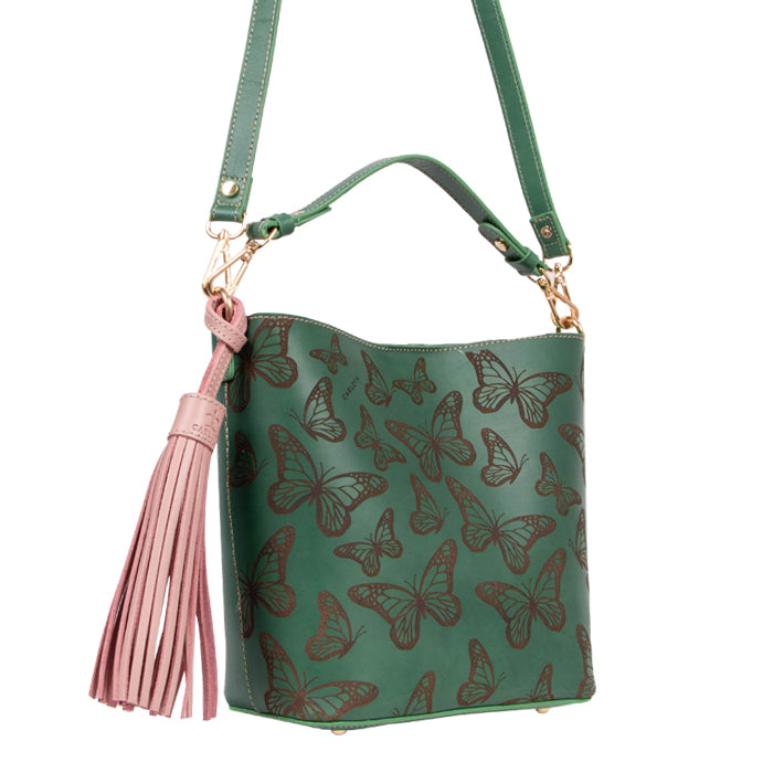 Load image into Gallery viewer, Mariposas Leather Mini Hobo
