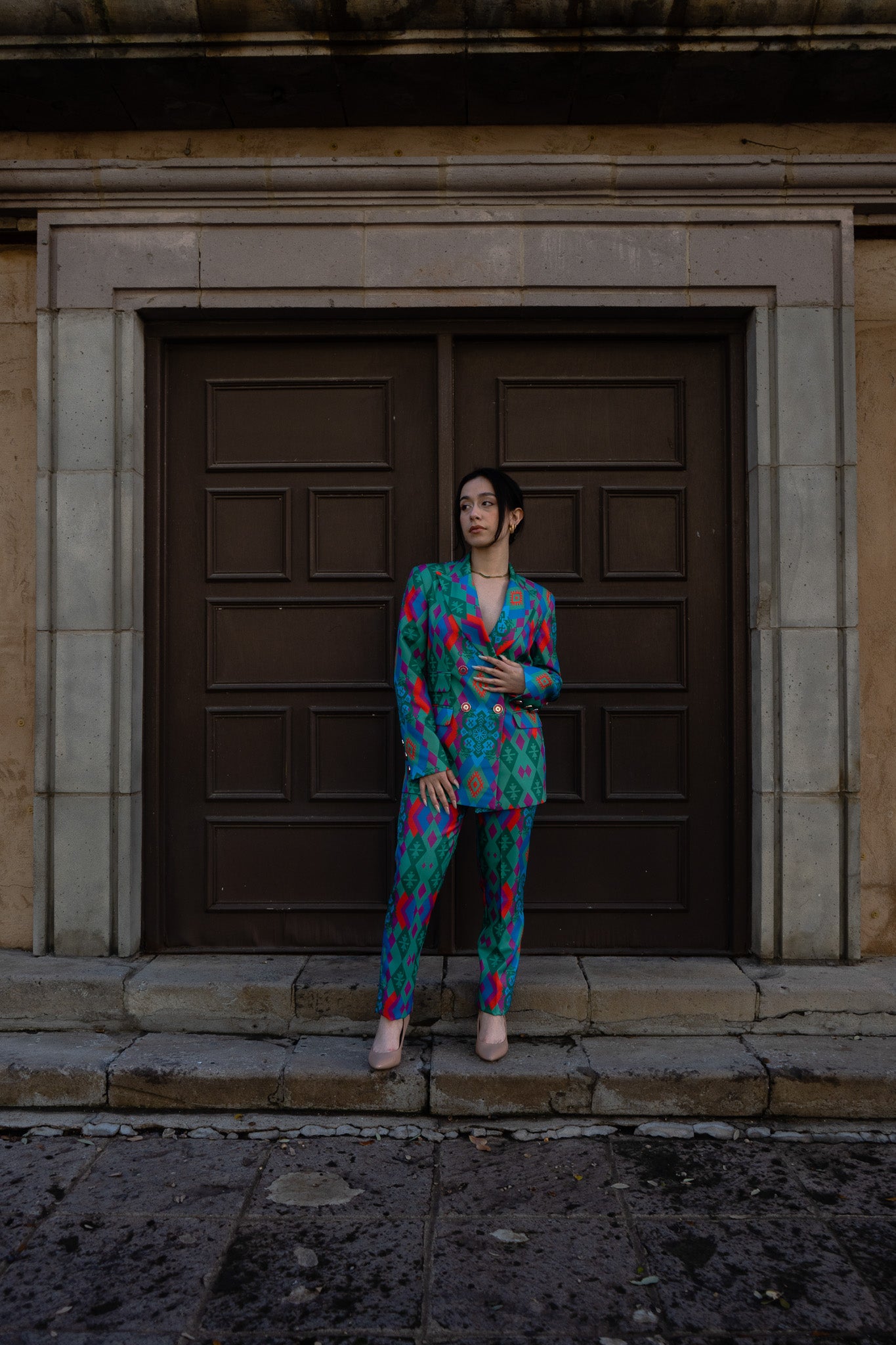 Wixa Rombos Double-Breasted Suit Blazer