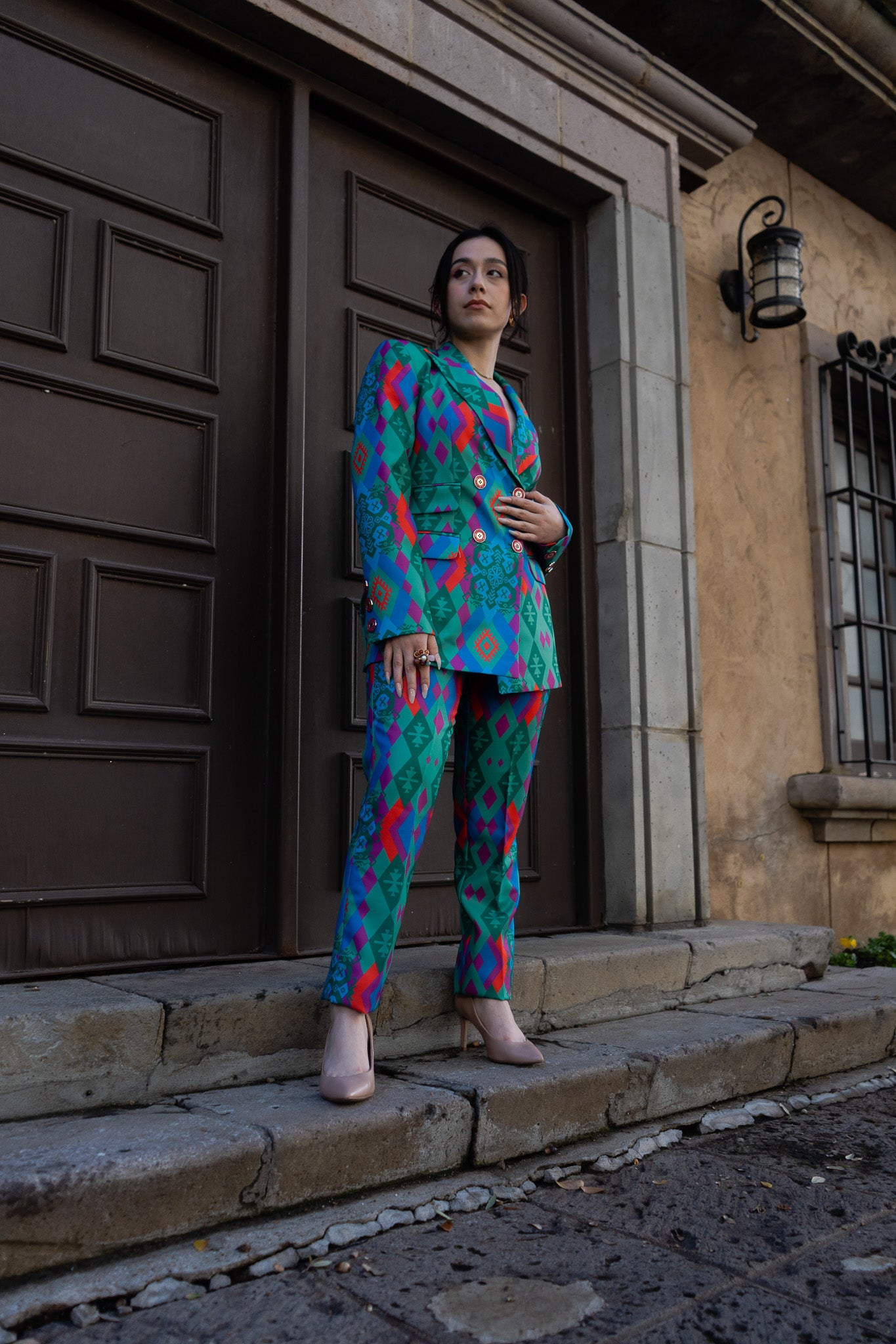 Wixa Rombos Double-Breasted Suit Blazer