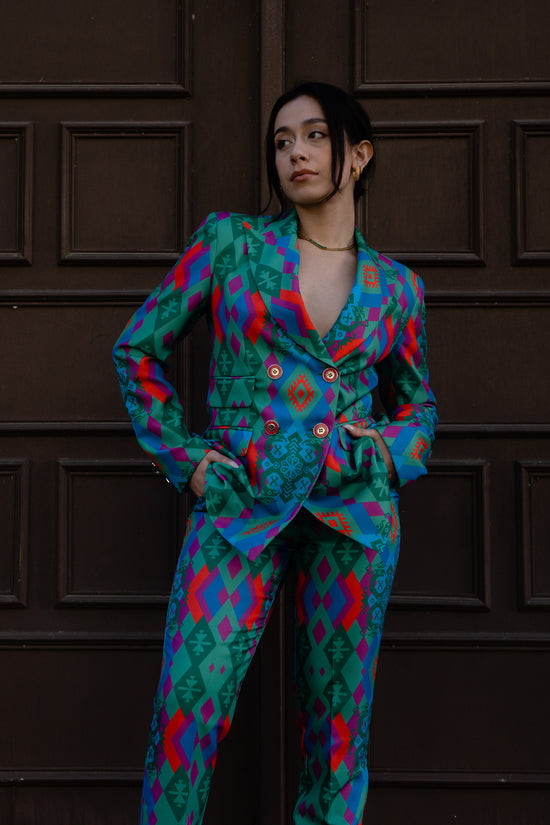 Wixa Rombos Double-Breasted Suit Blazer