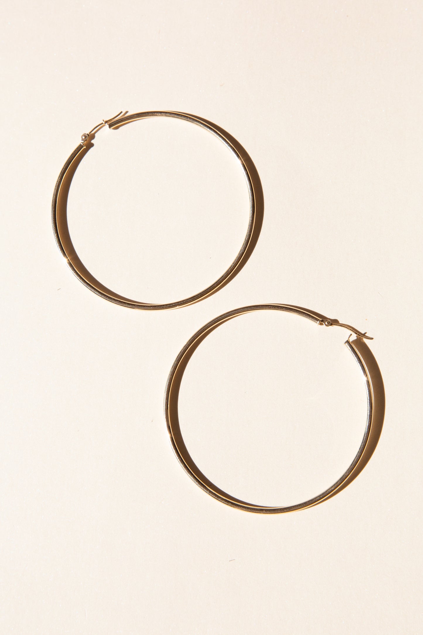 14K Gold Hoops 60mm