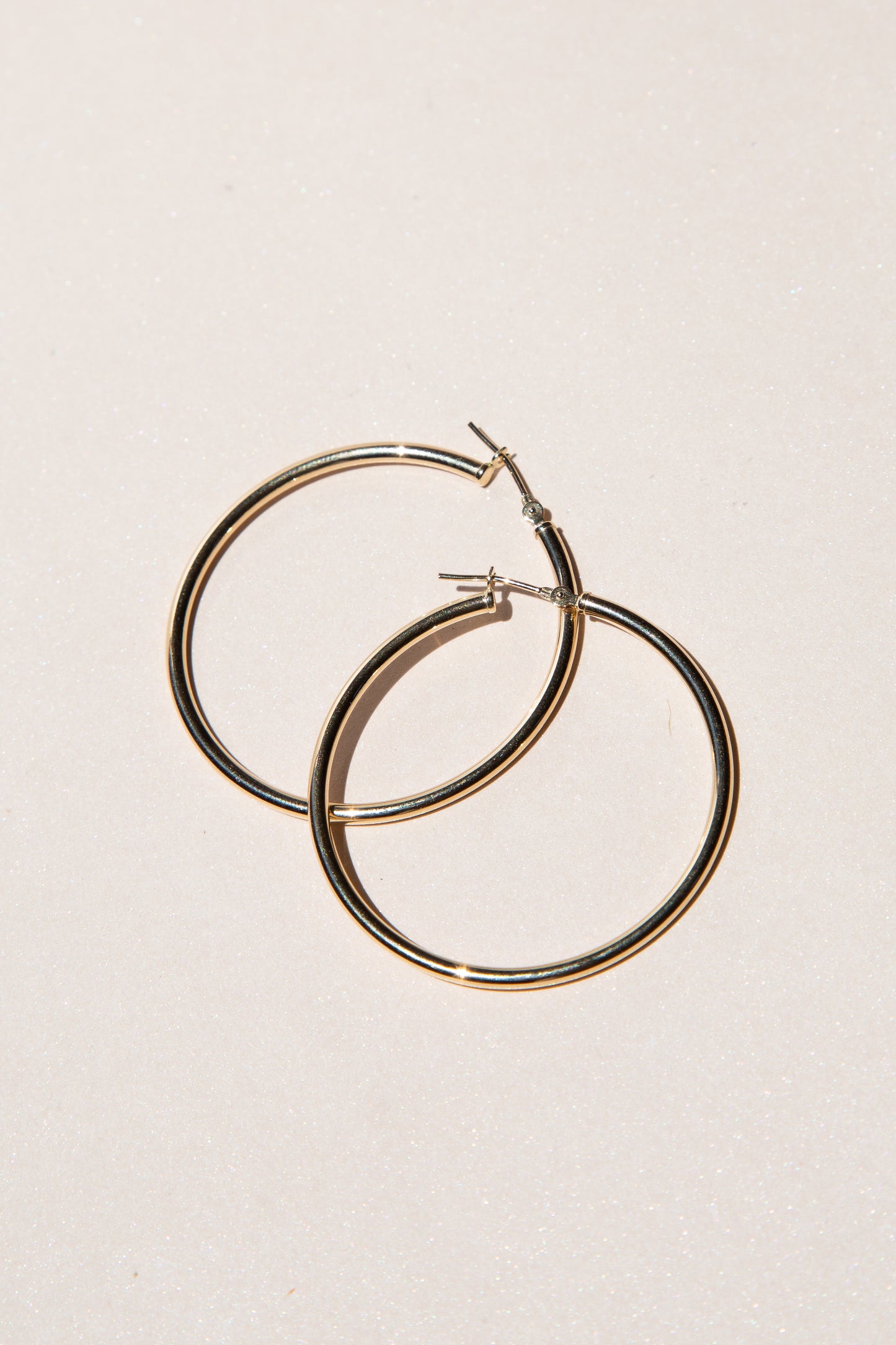 14K Gold Hoops 40mm