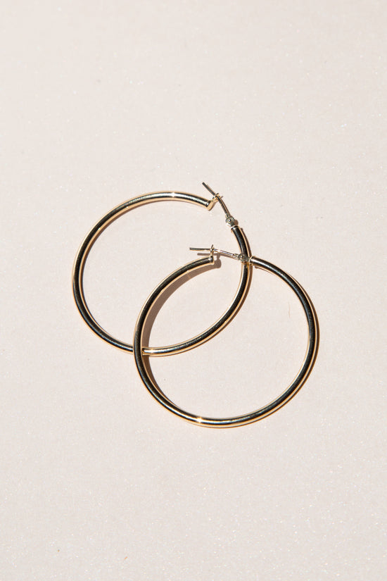 14K Gold Hoops 40mm