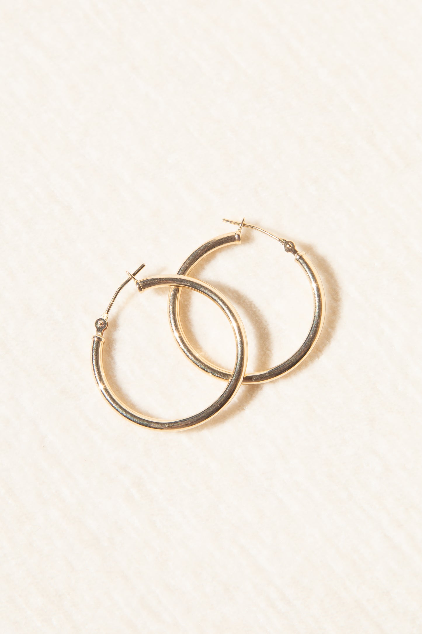 14K Gold Hoops 25mm